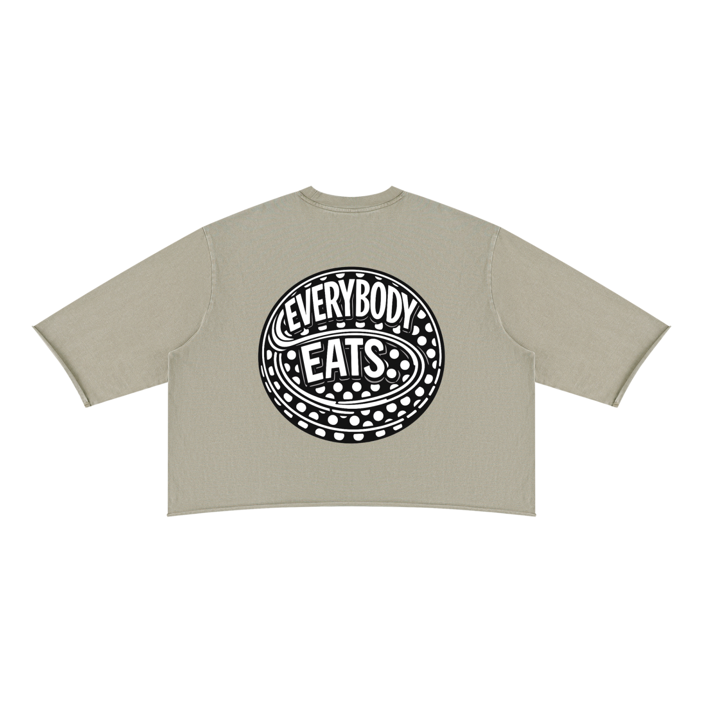 EVERYBODY EATS: POLKA DOTS - Unisex Mineral Wash Raw Hem Boxy T-Shirt