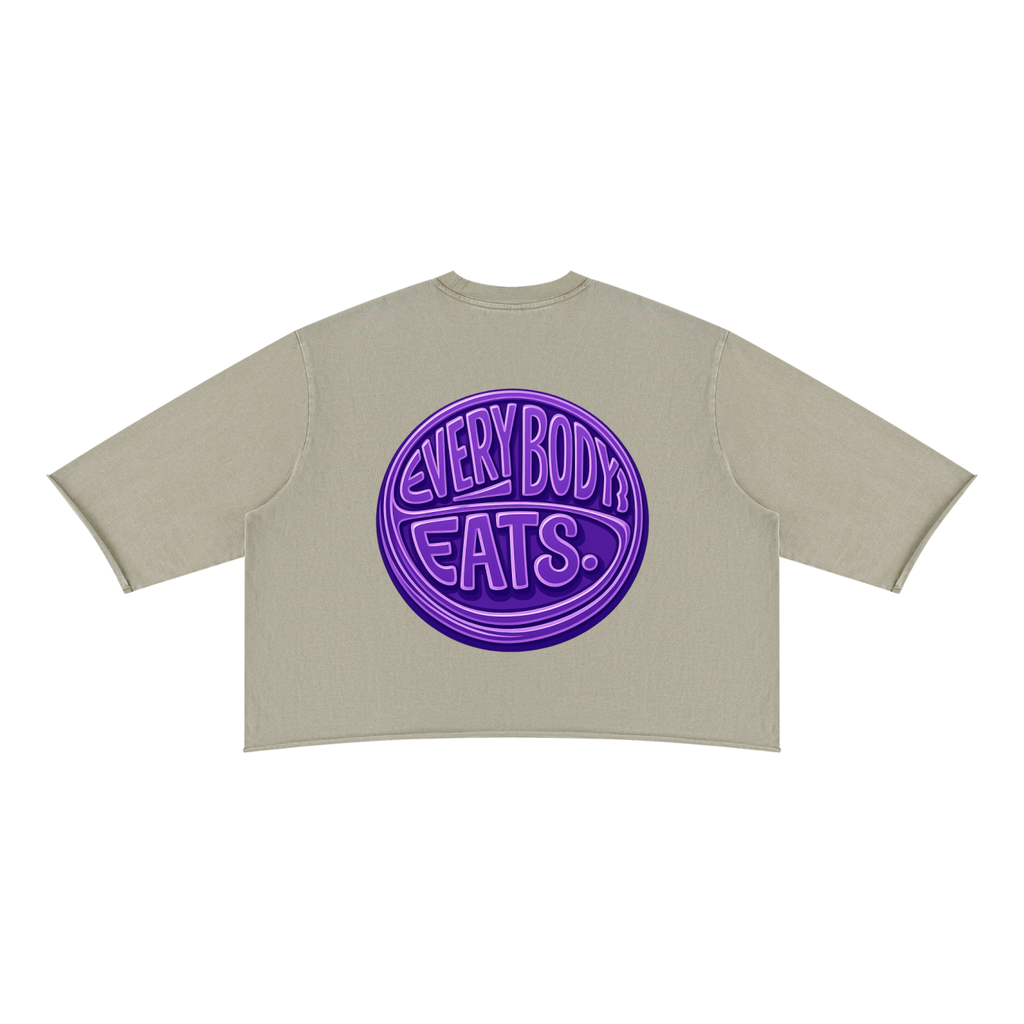 EVERYBODY EATS: GRAPES - Unisex Mineral Wash Raw Hem Boxy T-Shirt