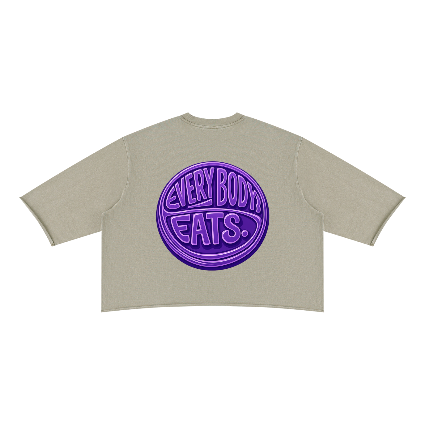 EVERYBODY EATS: GRAPES - Unisex Mineral Wash Raw Hem Boxy T-Shirt