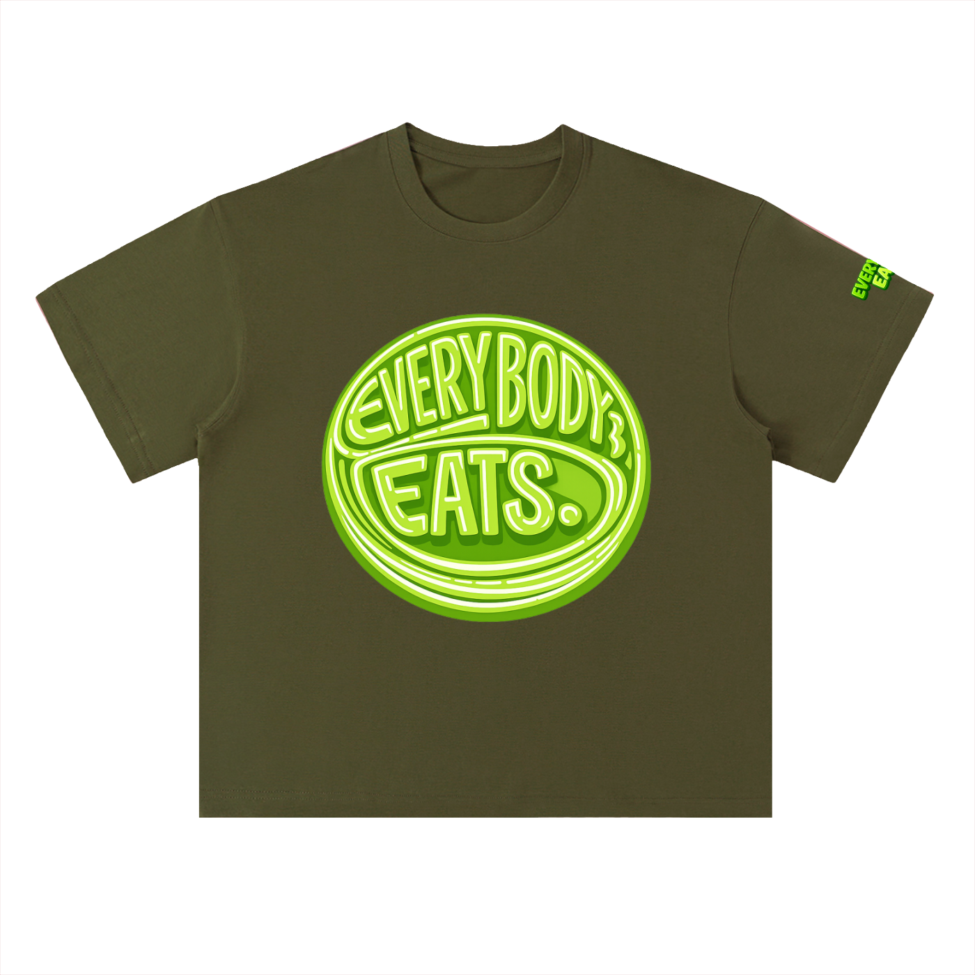 EVERYBODY EATS: GREEN APPLES - Heavyweight Drop Shoulder Cotton T-Shirt