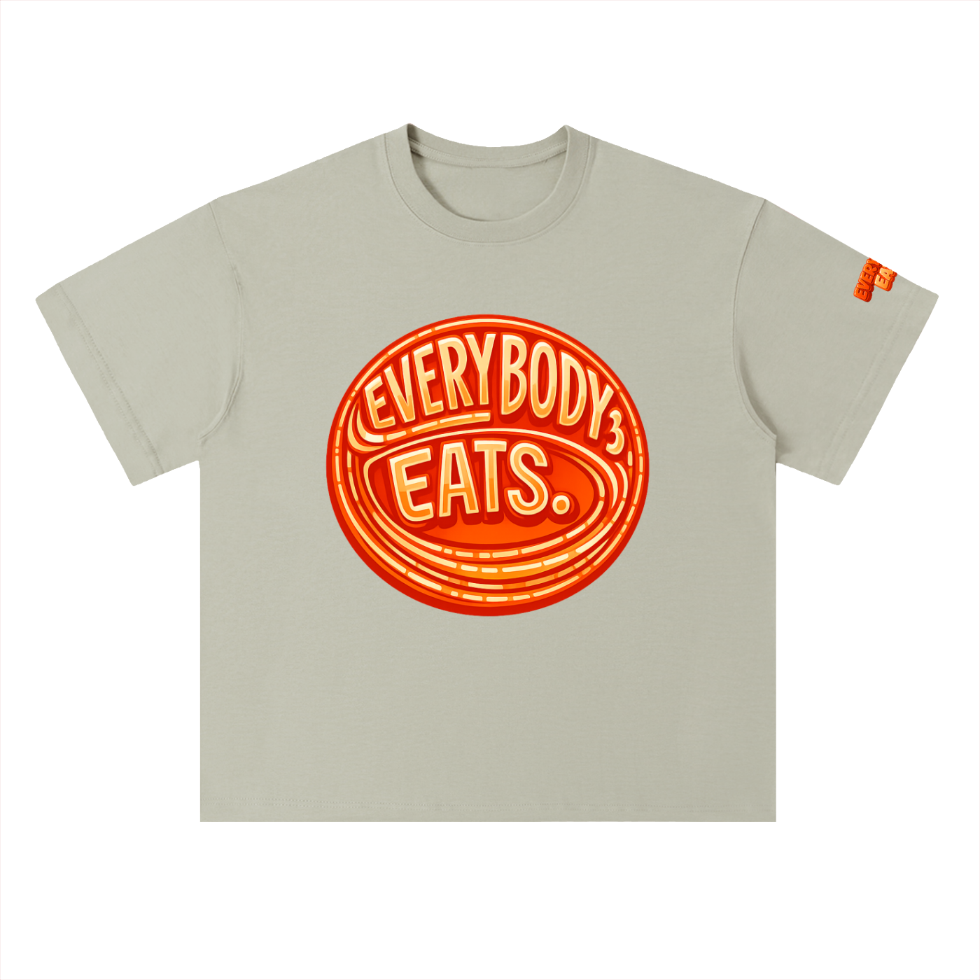 EVERYBODY EATS: ORANGE JUBILEE - Heavyweight Drop Shoulder Cotton T-Shirt