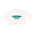 EVERYBODY EATS: BLUE RASPBERRIES - Unisex Mineral Wash Raw Hem Boxy T-Shirt