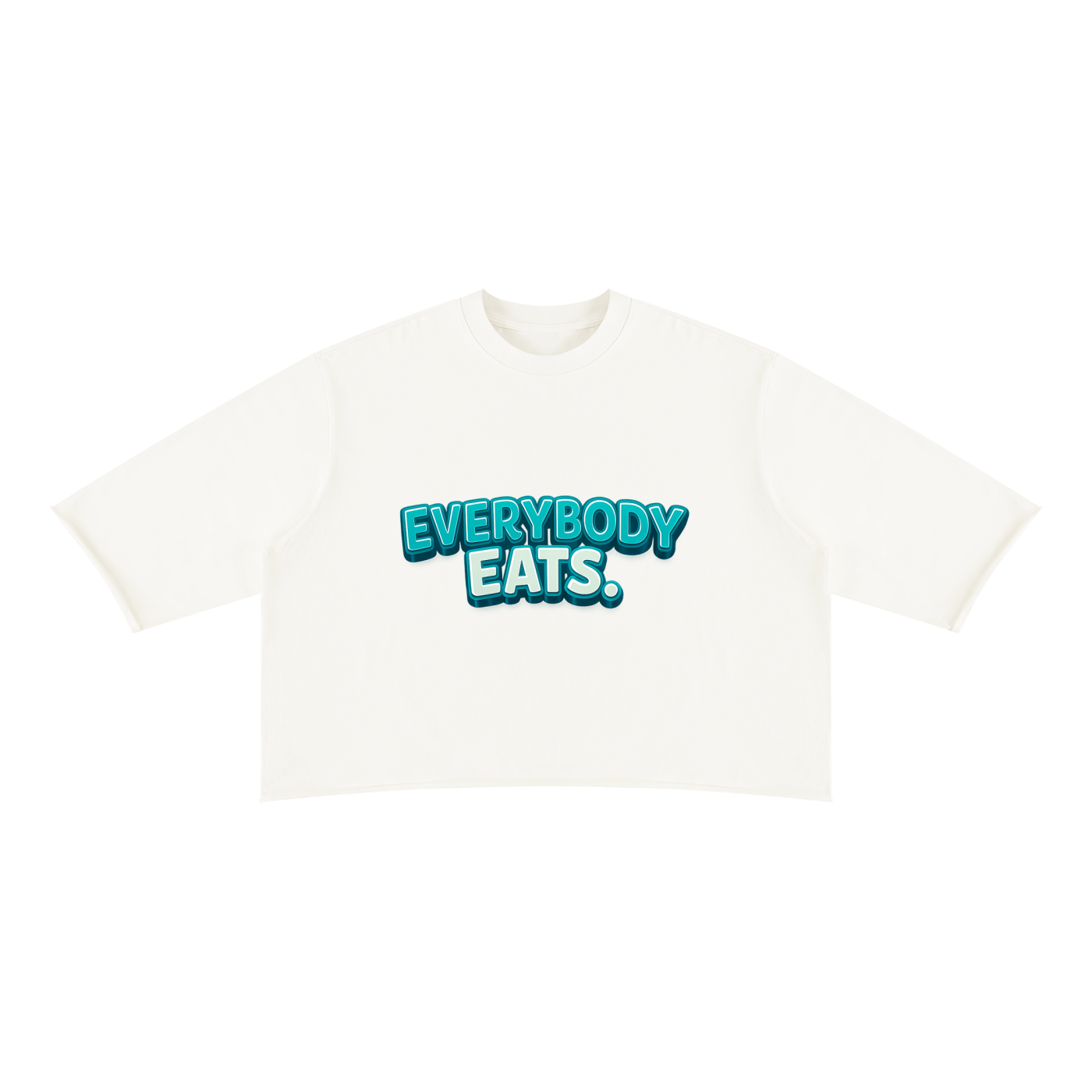 EVERYBODY EATS: BLUE RASPBERRIES - Unisex Mineral Wash Raw Hem Boxy T-Shirt