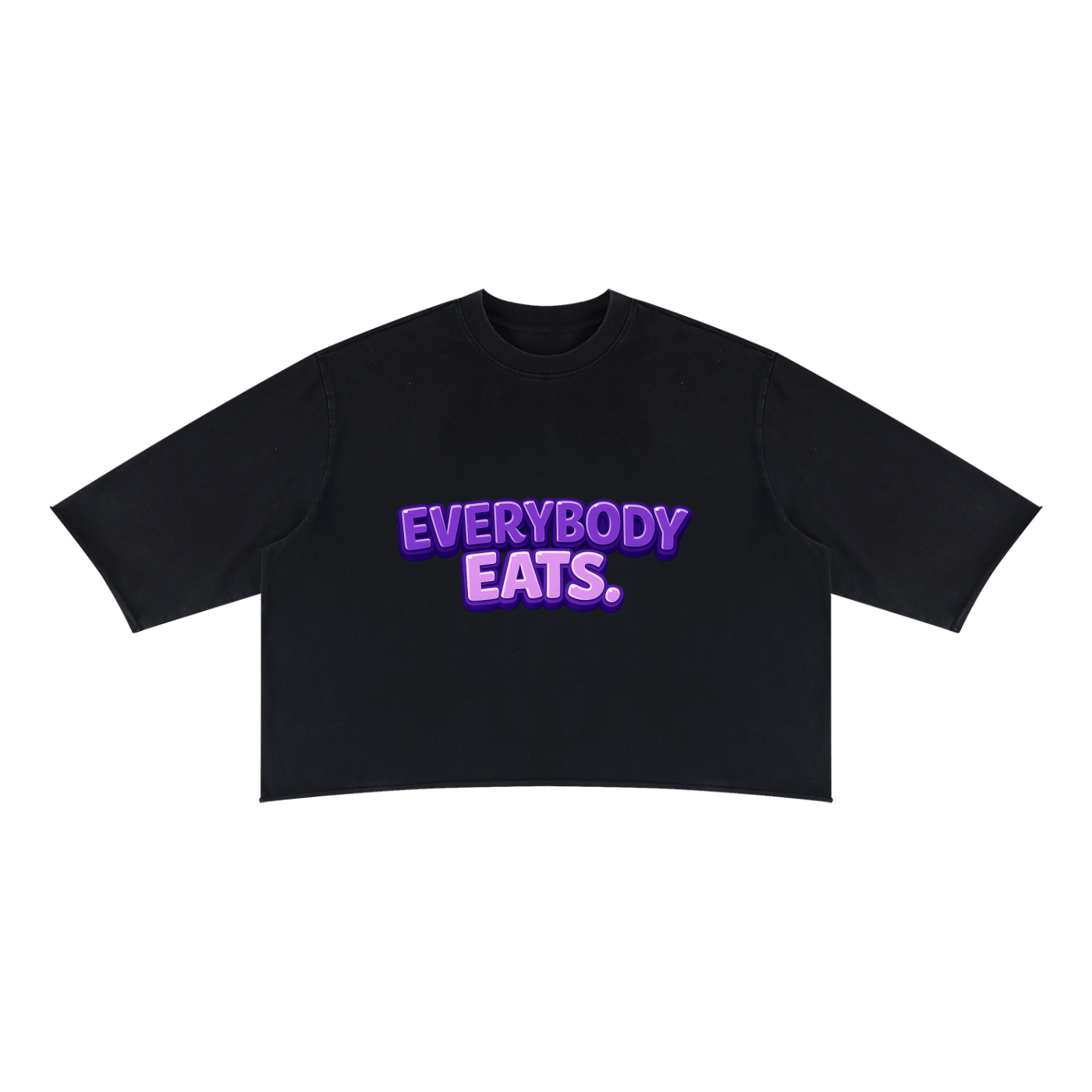 EVERYBODY EATS: BUTTERFLY PEAS - Unisex Mineral Wash Raw Hem Boxy T-Shirt