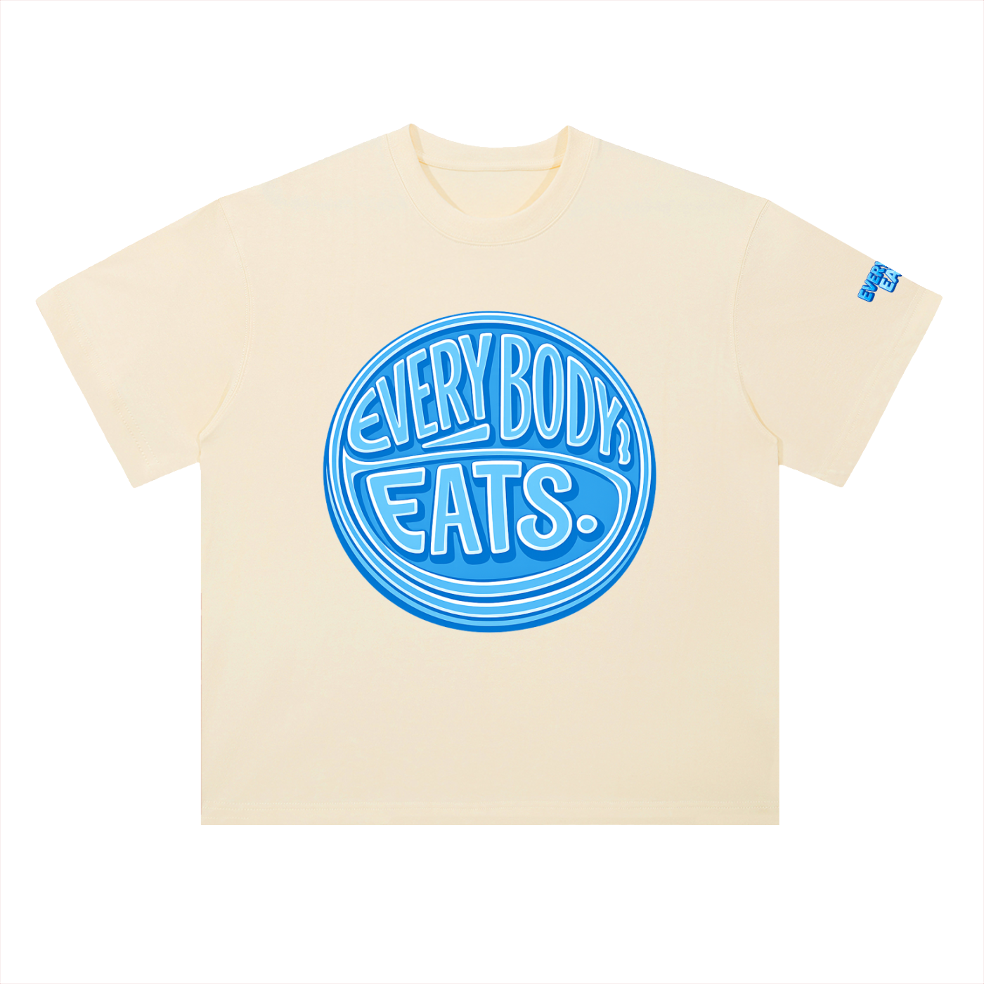 EVERYBODY EATS: BLUE SKY - Heavyweight Drop Shoulder Cotton T-Shirt