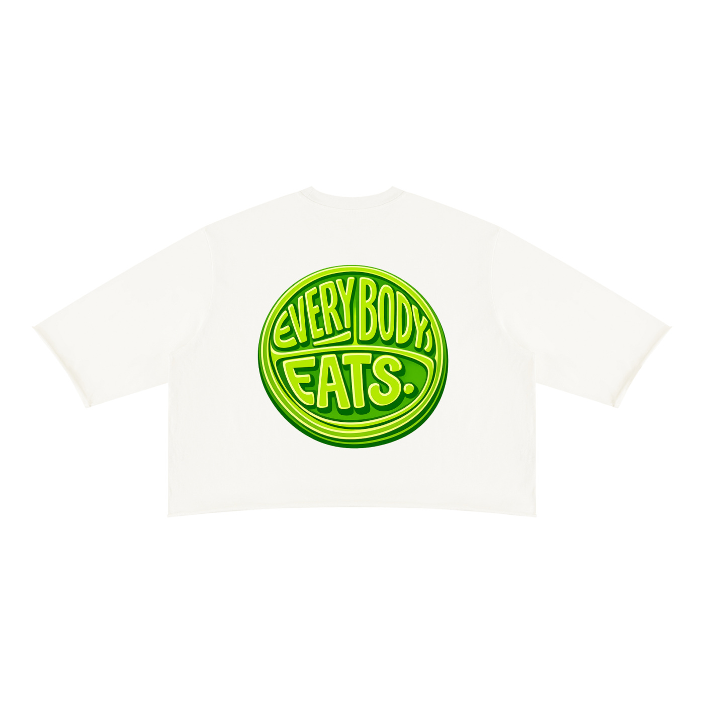 EVERYBODY EATS: GREEN APPLES - Unisex Mineral Wash Raw Hem Boxy T-Shirt