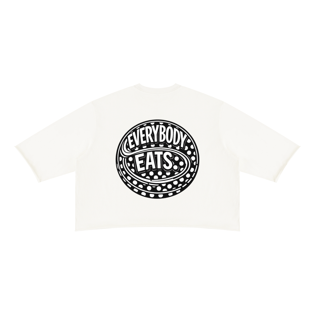 EVERYBODY EATS: POLKA DOTS - Unisex Mineral Wash Raw Hem Boxy T-Shirt