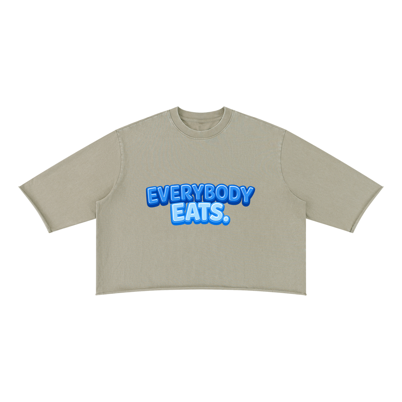 EVERYBODY EATS: BLUEBERRIES - Unisex Mineral Wash Raw Hem Boxy T-Shirt