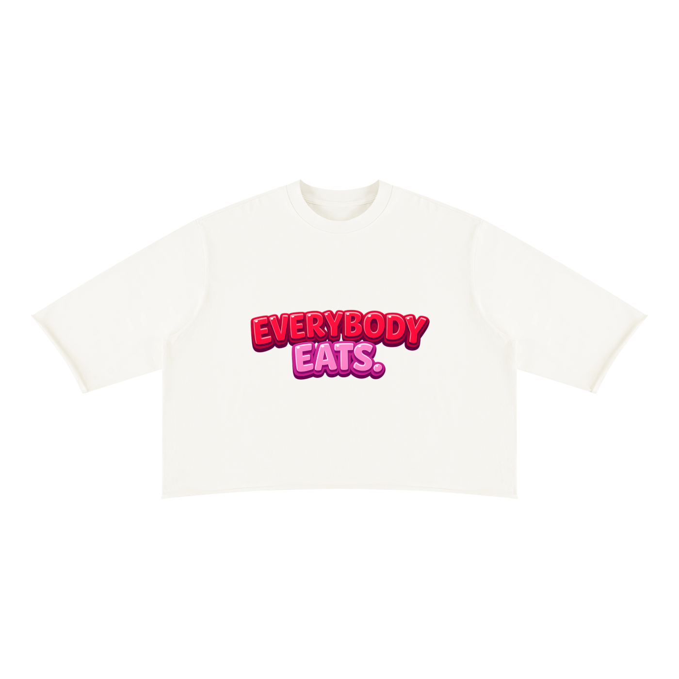 EVERYBODY EATS: STRAWBERRY JAM - Unisex Mineral Wash Raw Hem Boxy T-Shirt