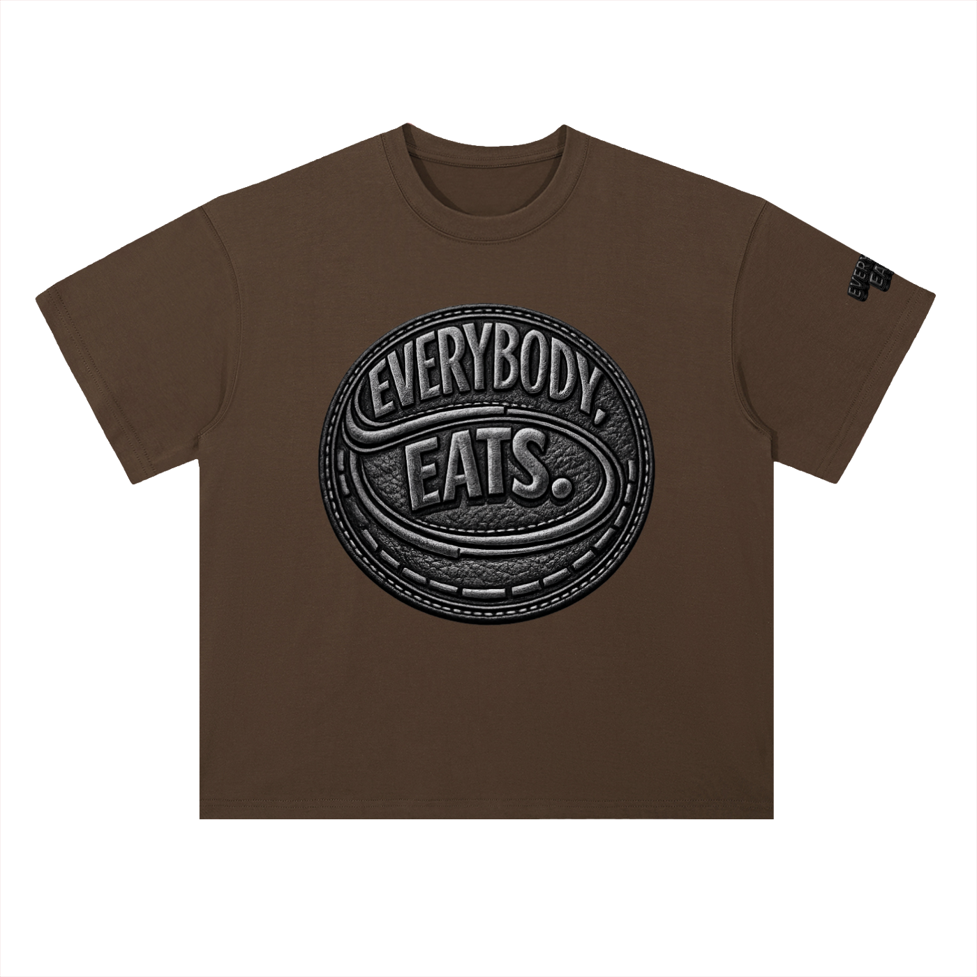 EVERYBODY EATS: LEATHER - Heavyweight Drop Shoulder Cotton T-Shirt