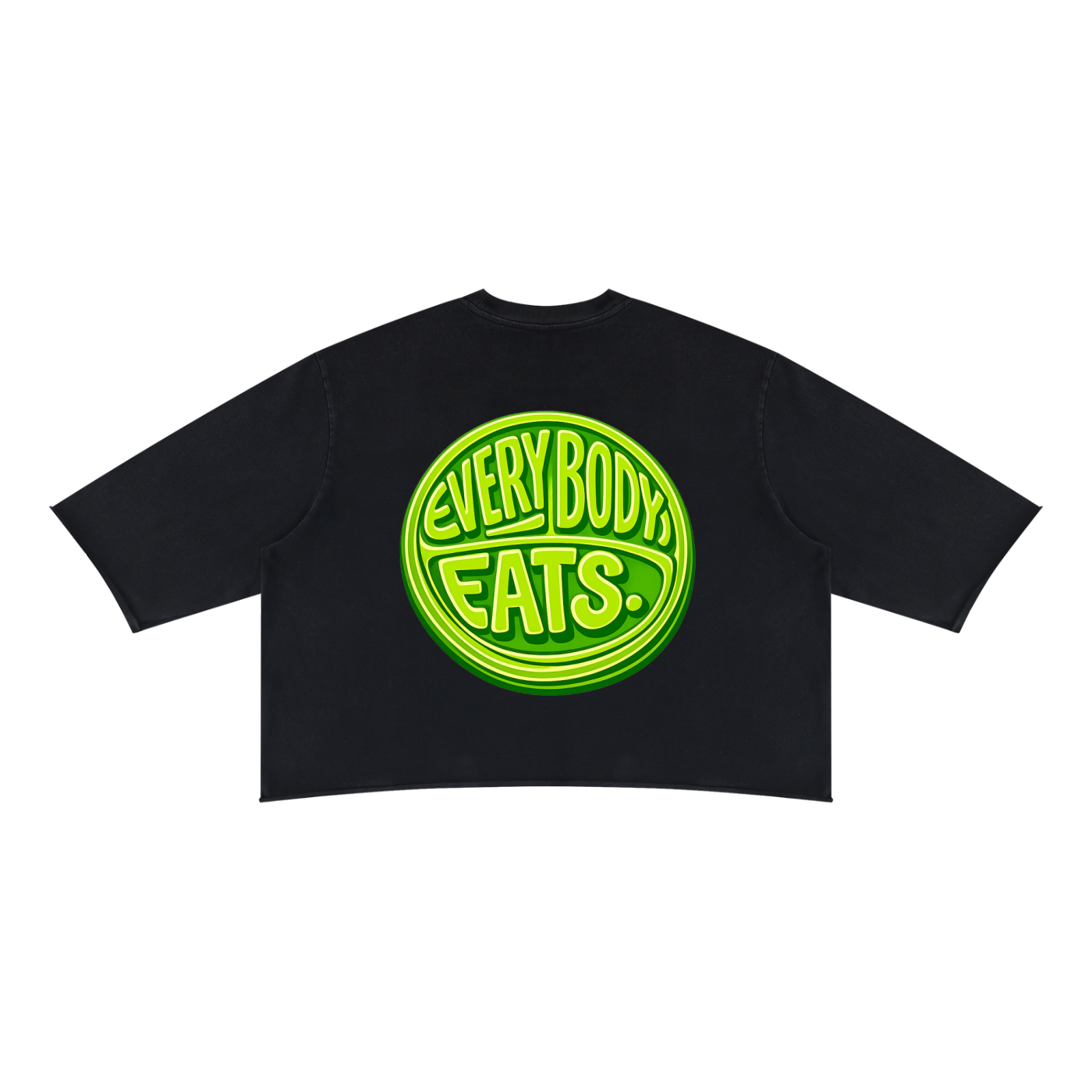 EVERYBODY EATS: GREEN APPLES - Unisex Mineral Wash Raw Hem Boxy T-Shirt