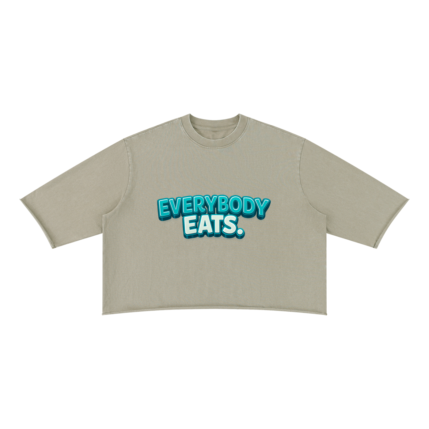 EVERYBODY EATS: BLUE RASPBERRIES - Unisex Mineral Wash Raw Hem Boxy T-Shirt