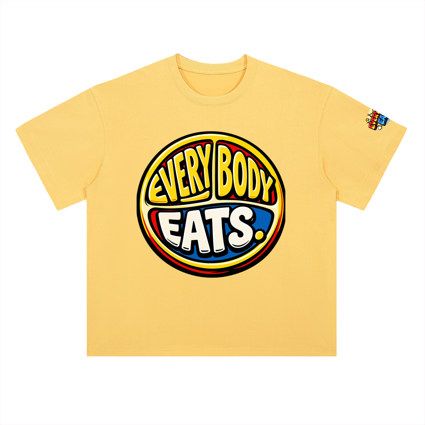EVERYBODY EATS: COMIC STRIPS - Heavyweight Drop Shoulder Cotton T-Shirt