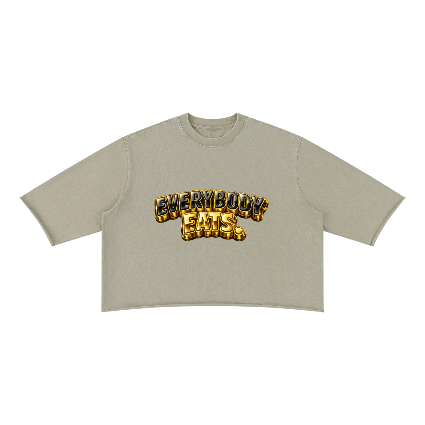EVERYBODY EATS: CHROME - Unisex Mineral Wash Raw Hem Boxy T-Shirt