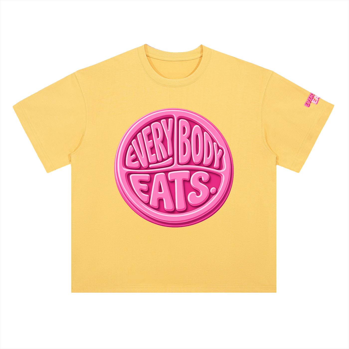 EVERYBODY EATS: BUBBLEGUM - Heavyweight Drop Shoulder Cotton T-Shirt