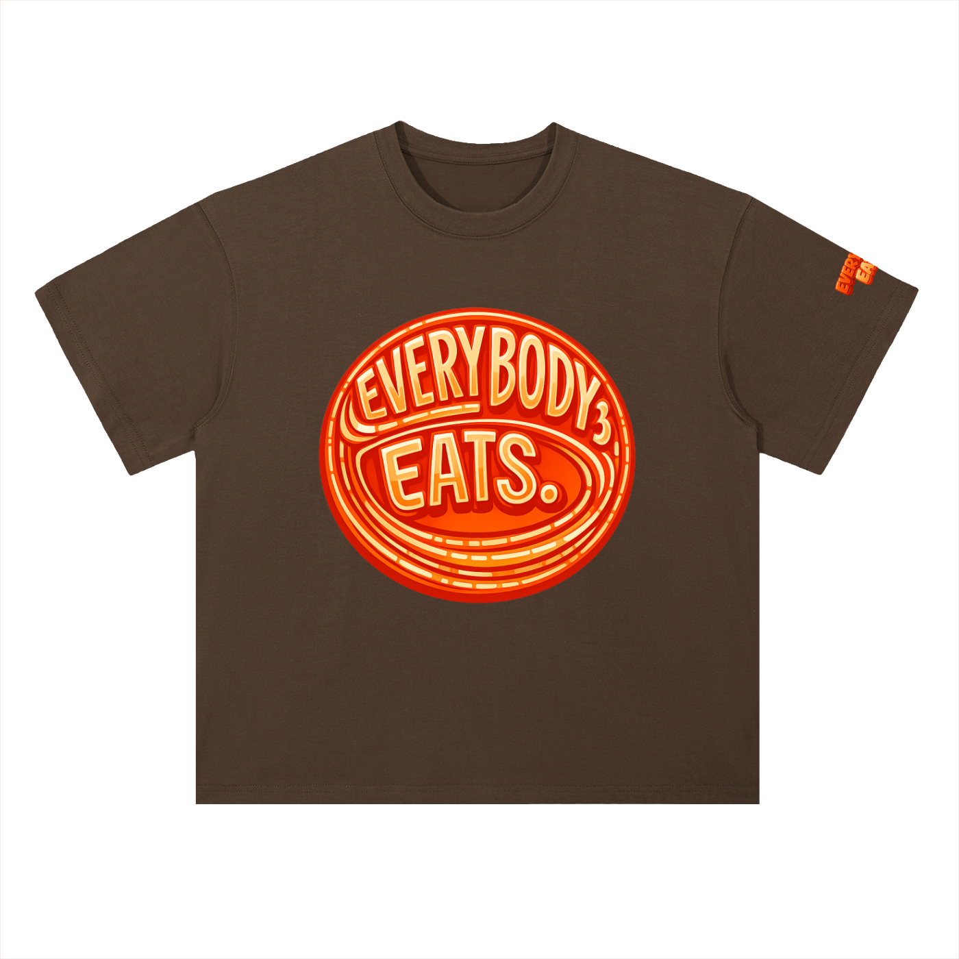 EVERYBODY EATS: ORANGE JUBILEE - Heavyweight Drop Shoulder Cotton T-Shirt