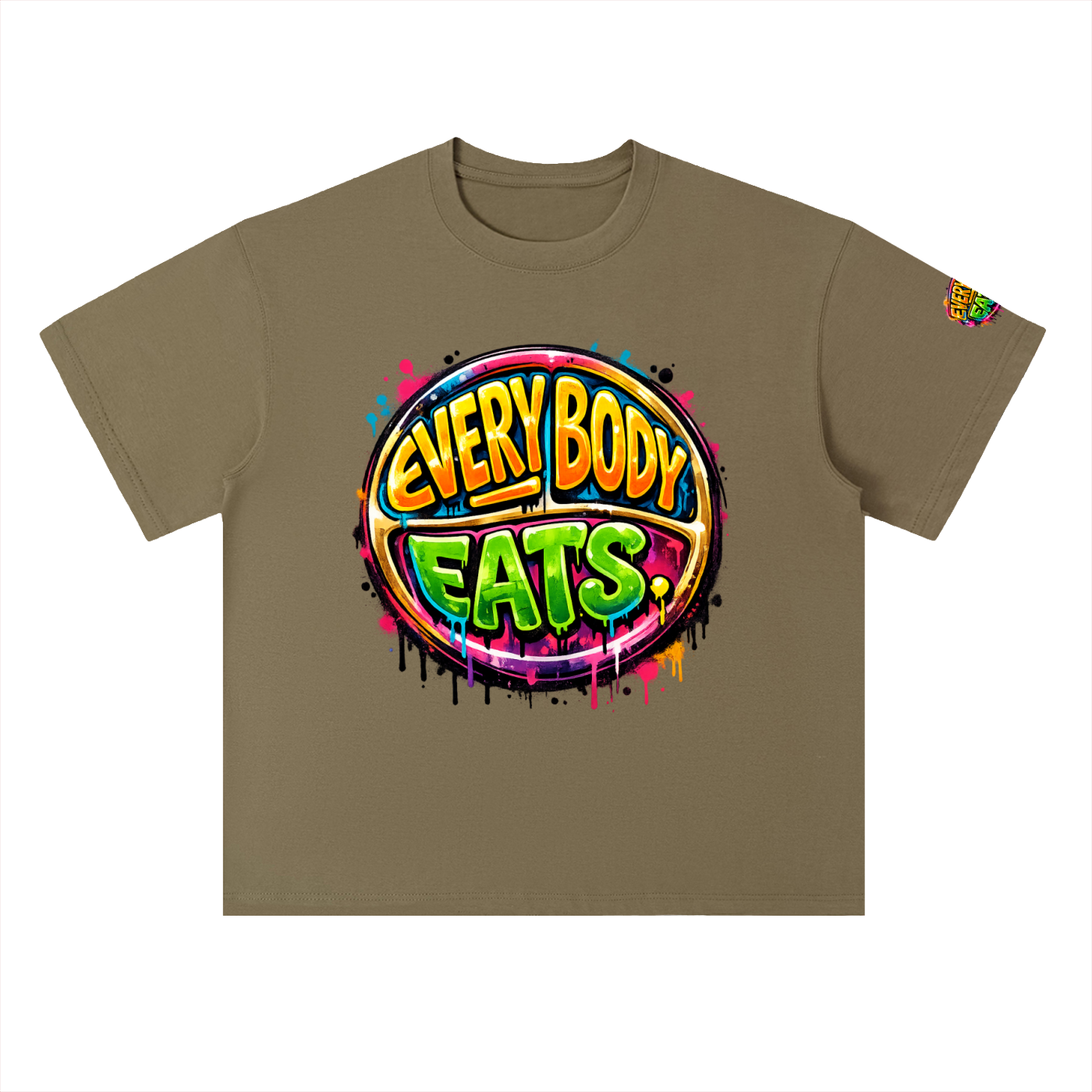 EVERYBODY EATS: PAINT - Heavyweight Drop Shoulder Cotton T-Shirt