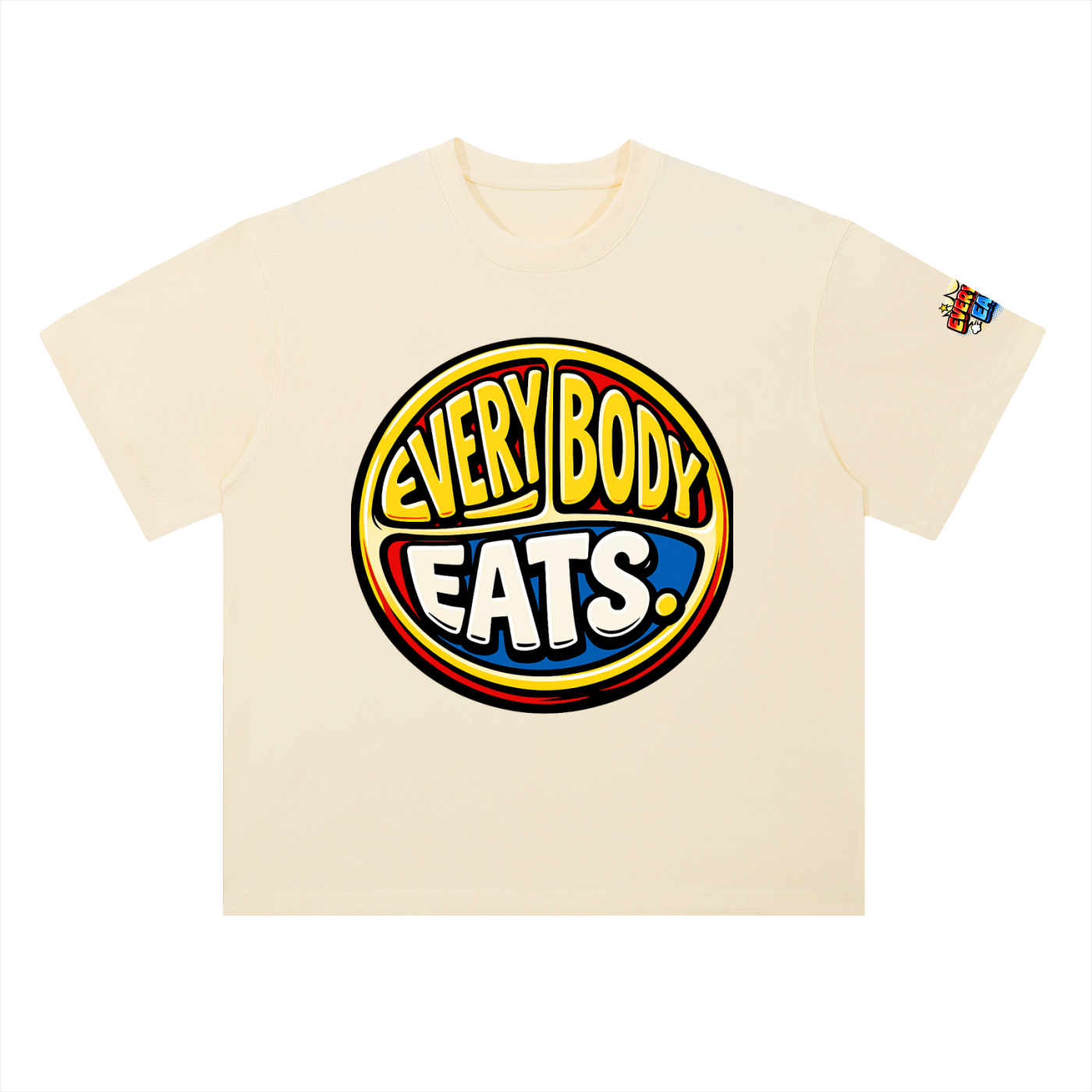 EVERYBODY EATS: COMIC STRIPS - Heavyweight Drop Shoulder Cotton T-Shirt