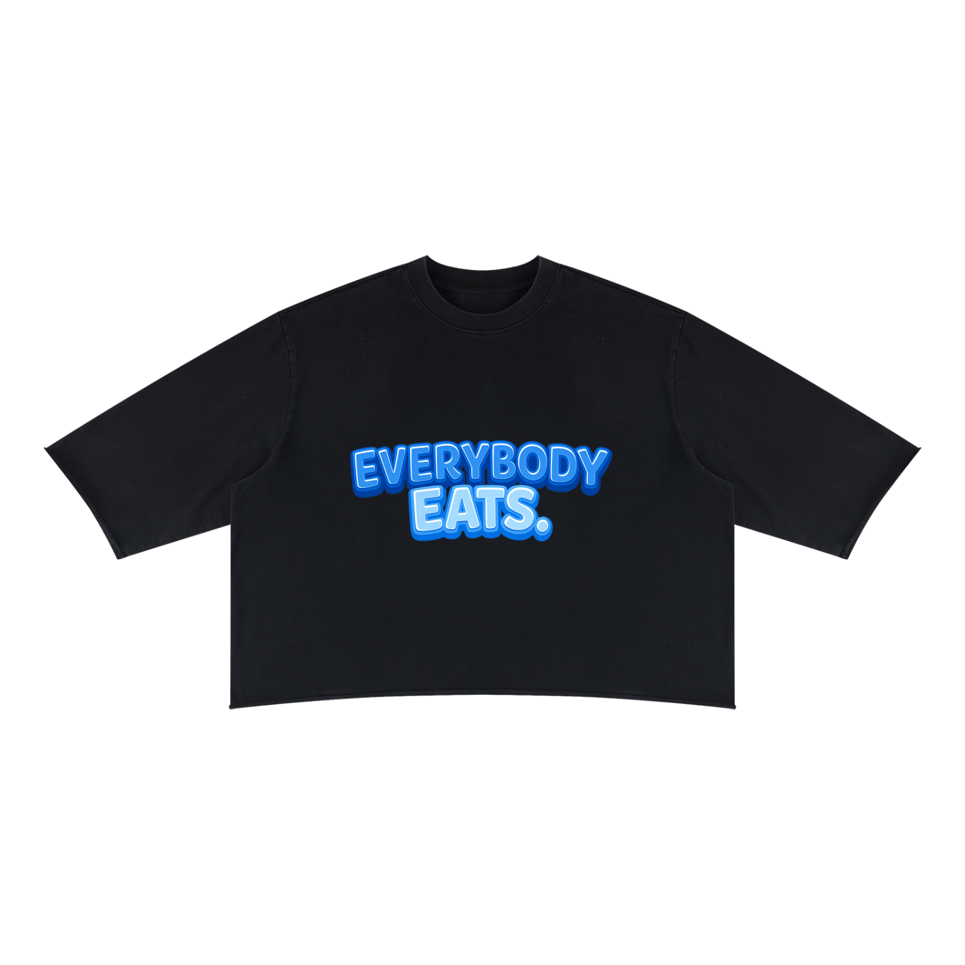 EVERYBODY EATS: BLUEBERRIES - Unisex Mineral Wash Raw Hem Boxy T-Shirt