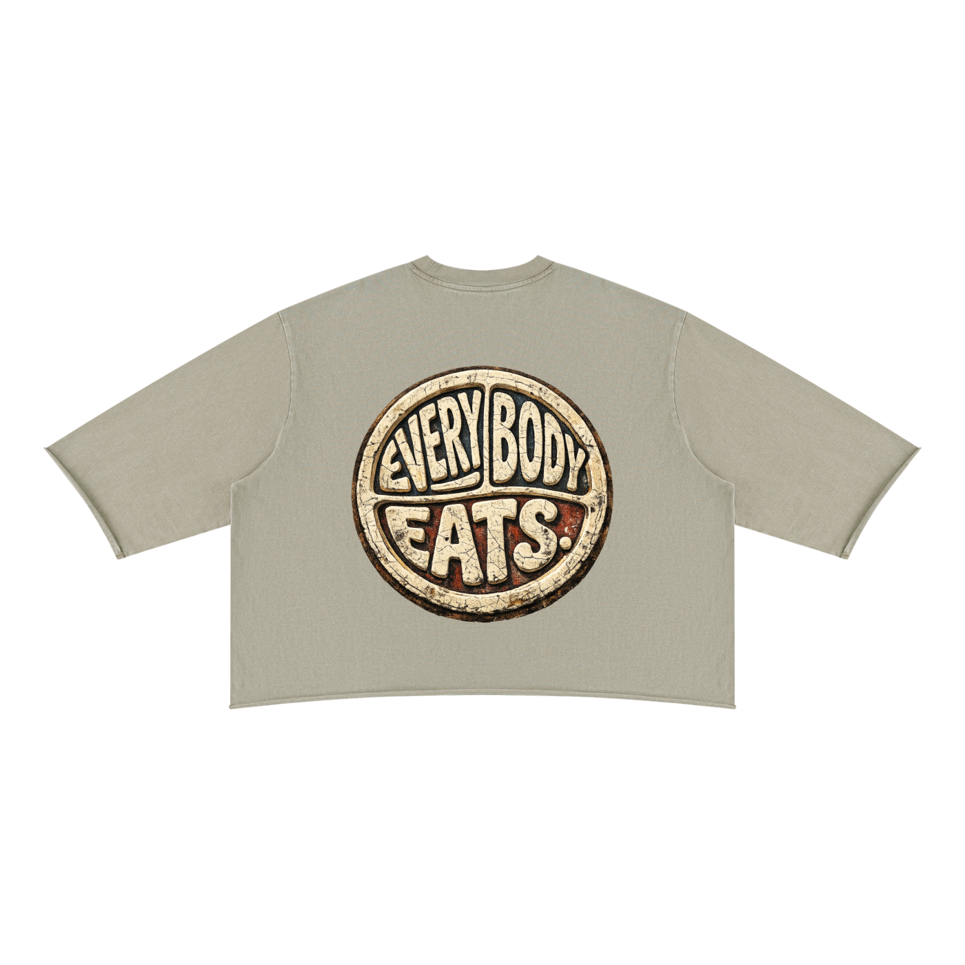 EVERYBODY EATS: DIRT - Unisex Mineral Wash Raw Hem Boxy T-Shirt