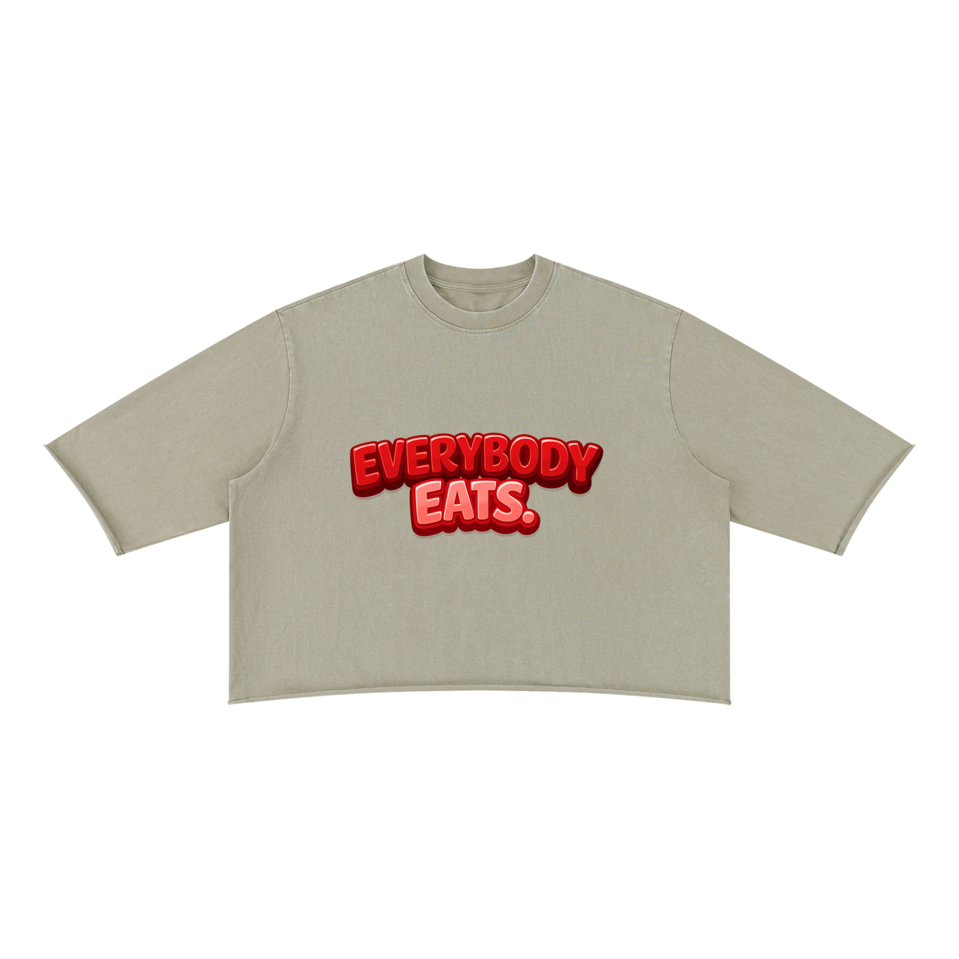 EVERYBODY EATS: MARASCHINO - Unisex Mineral Wash Raw Hem Boxy T-Shirt