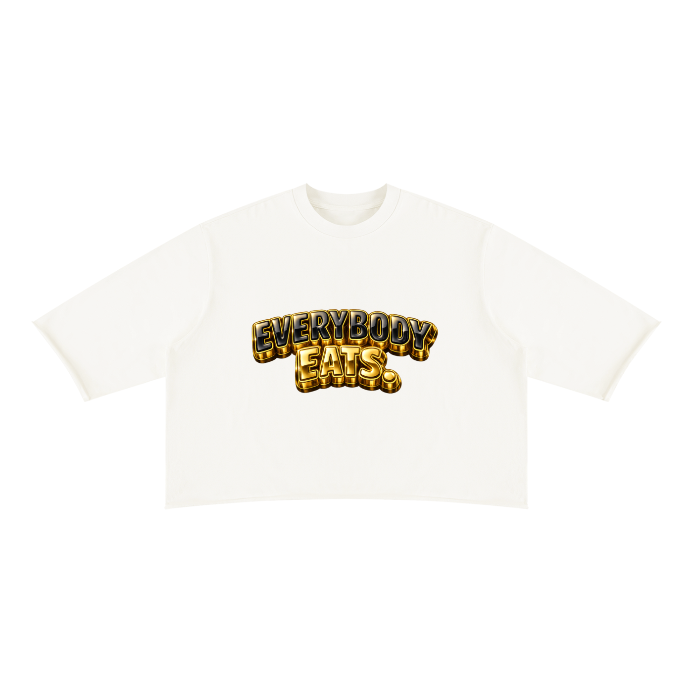 EVERYBODY EATS: CHROME - Unisex Mineral Wash Raw Hem Boxy T-Shirt