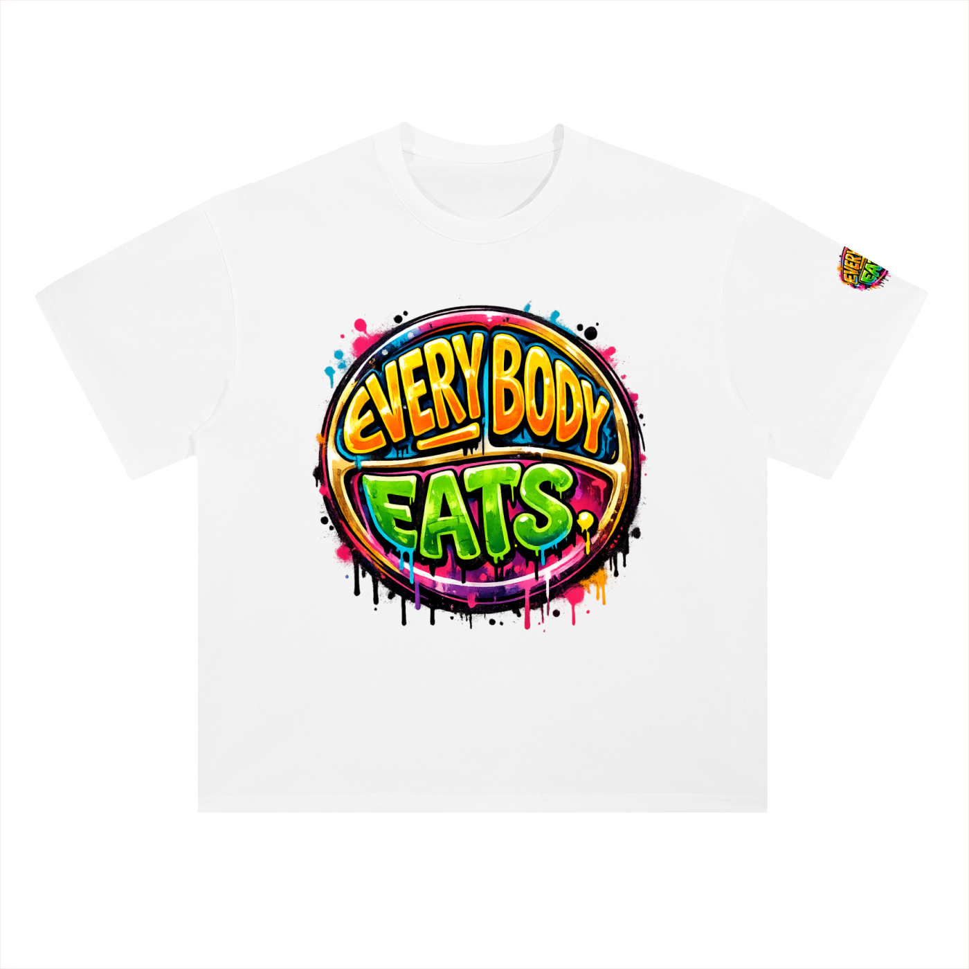 EVERYBODY EATS: PAINT - Heavyweight Drop Shoulder Cotton T-Shirt