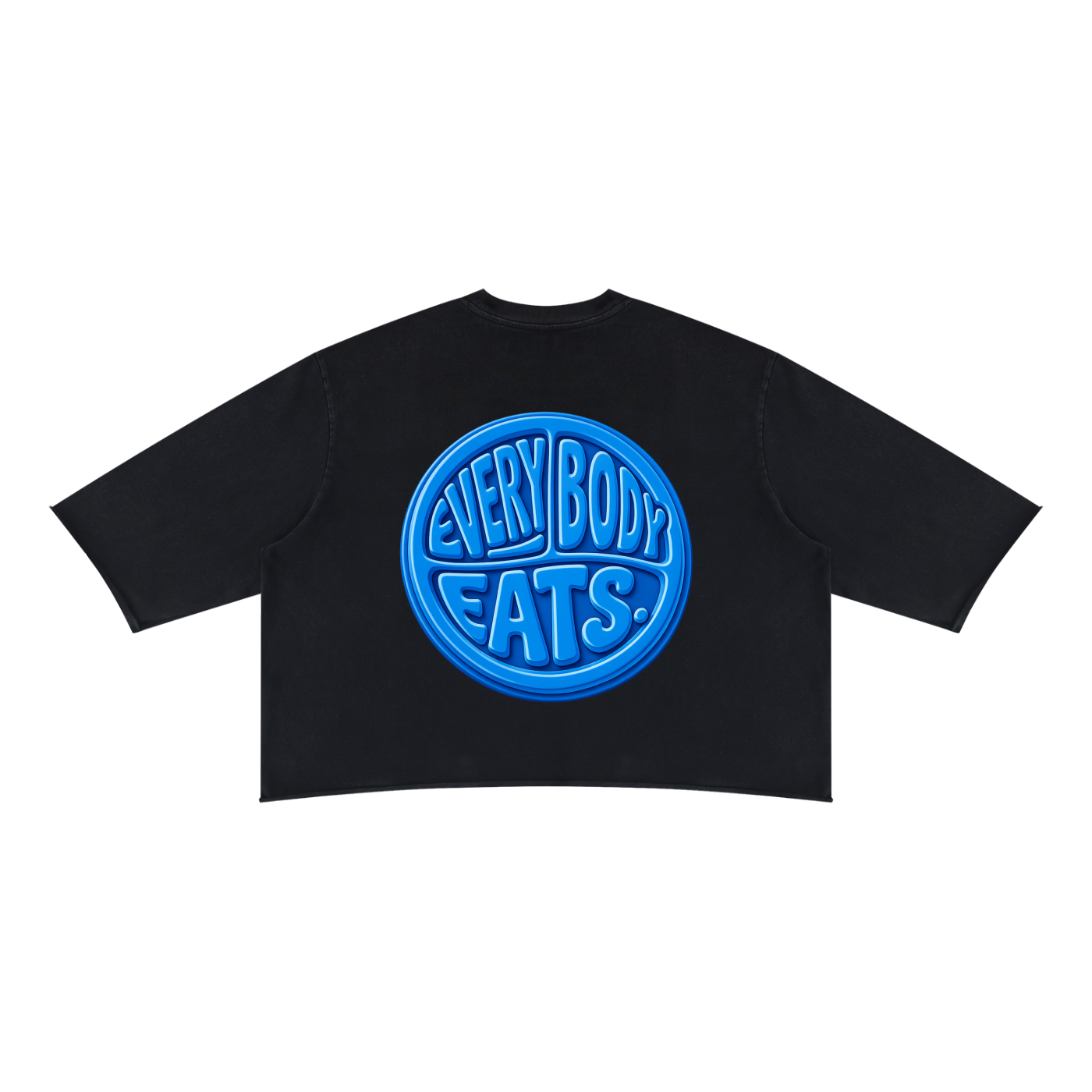 EVERYBODY EATS: BLUEBERRIES - Unisex Mineral Wash Raw Hem Boxy T-Shirt