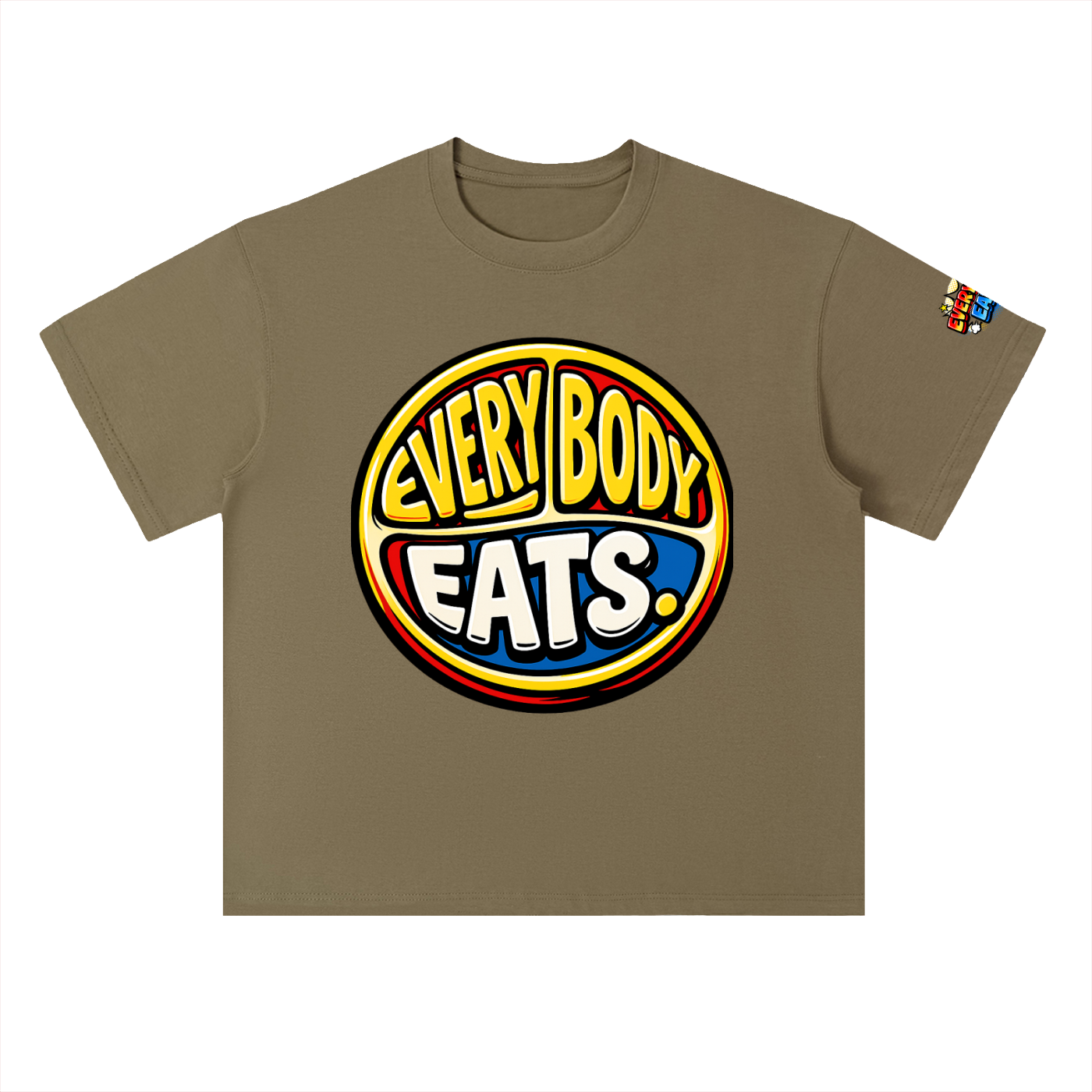 EVERYBODY EATS: COMIC STRIPS - Heavyweight Drop Shoulder Cotton T-Shirt