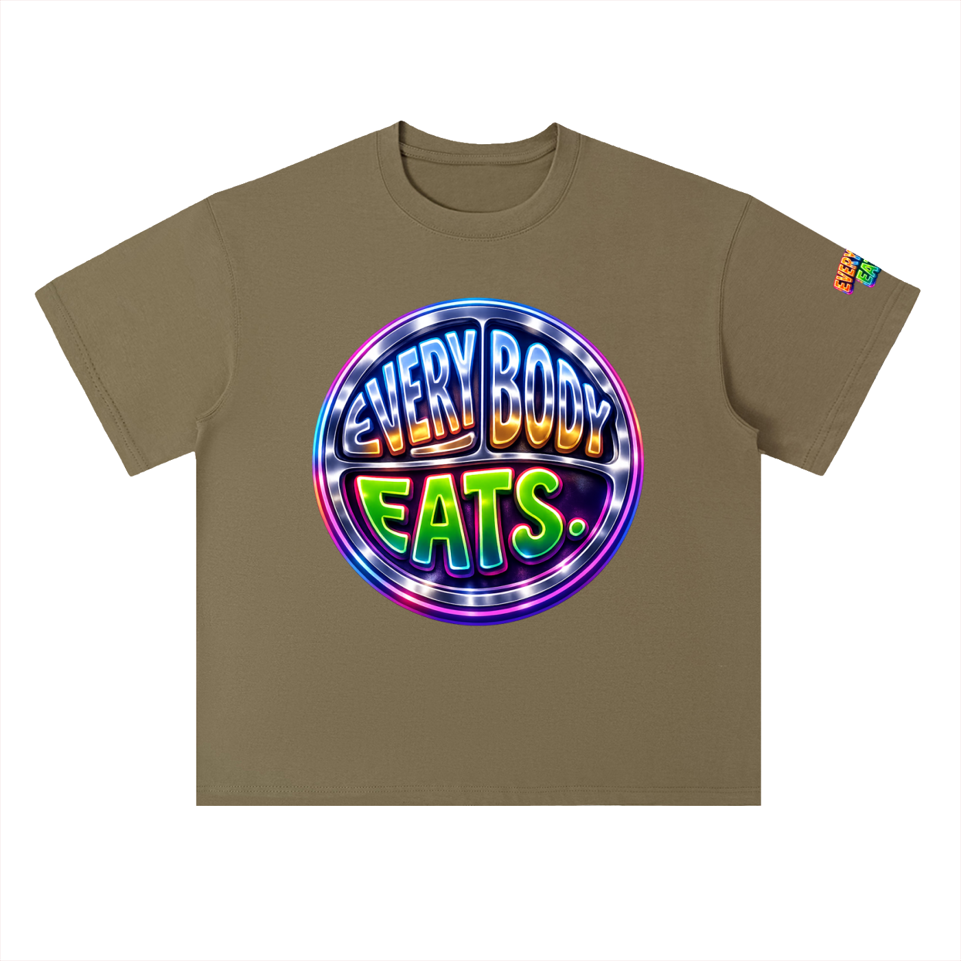 EVERYBODY EATS: AT MIDNIGHT - Heavyweight Drop Shoulder Cotton T-Shirt