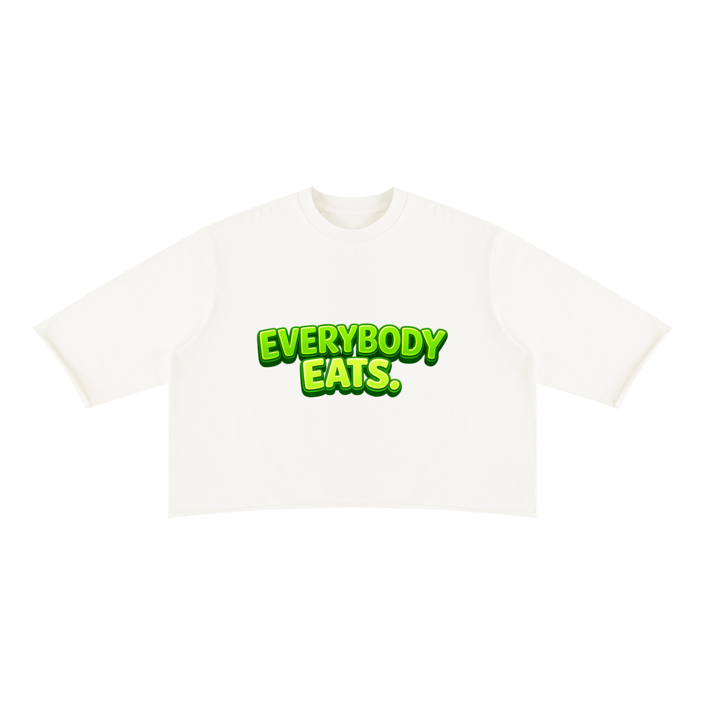 EVERYBODY EATS: LIME - Unisex Mineral Wash Raw Hem Boxy T-Shirt