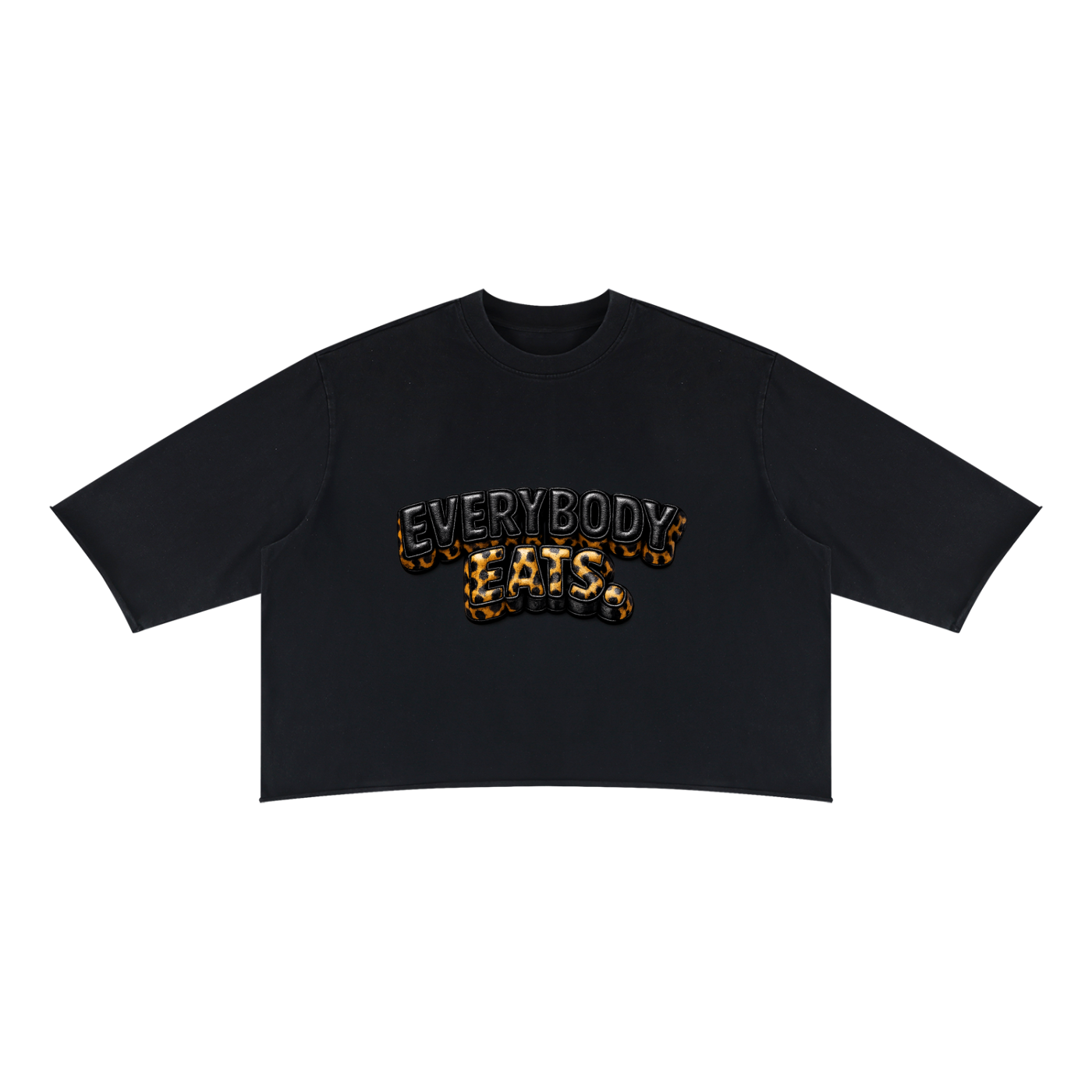 EVERYBODY EATS: CHEETAH - Unisex Mineral Wash Raw Hem Boxy T-Shirt