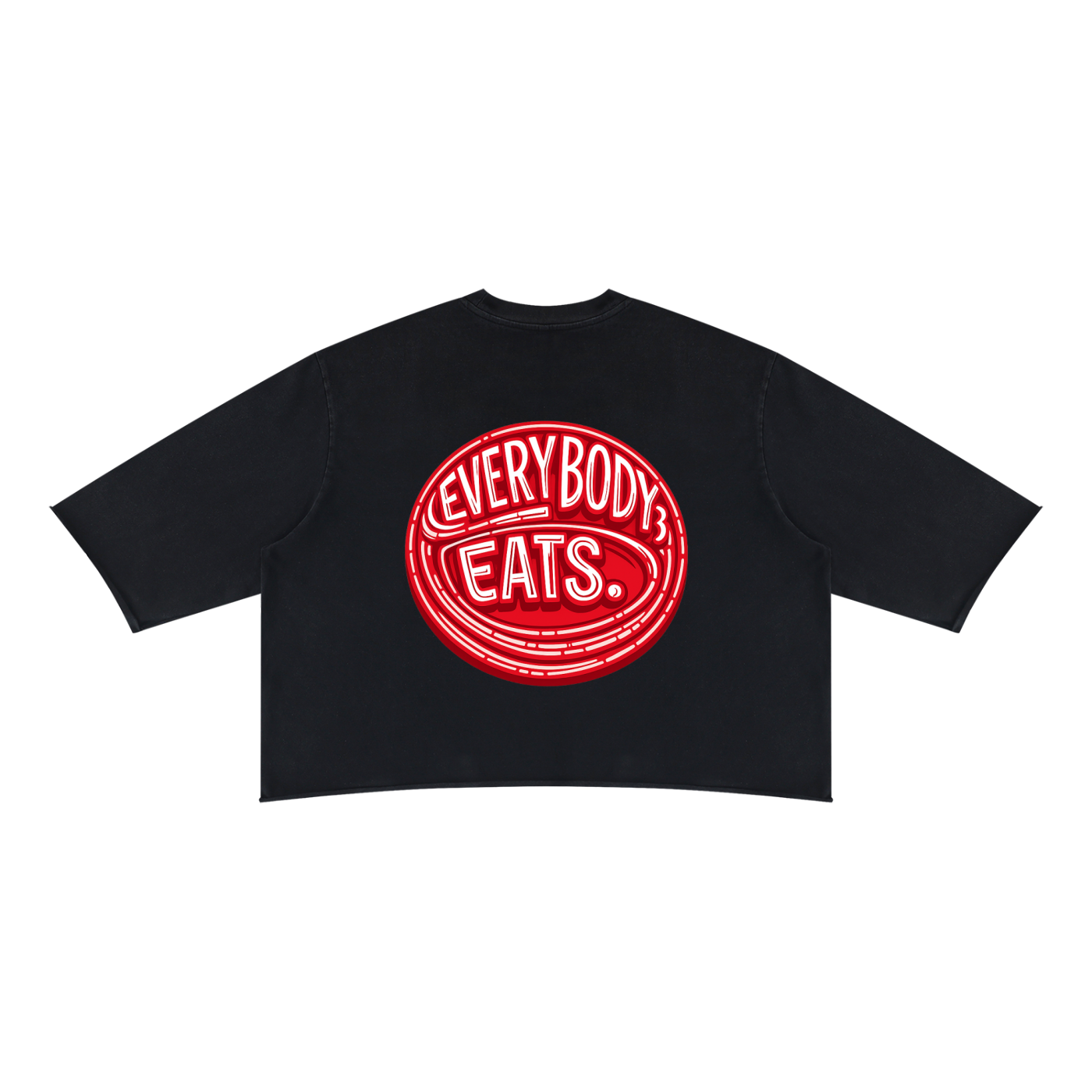 EVERYBODY EATS: MARASCHINO - Unisex Mineral Wash Raw Hem Boxy T-Shirt