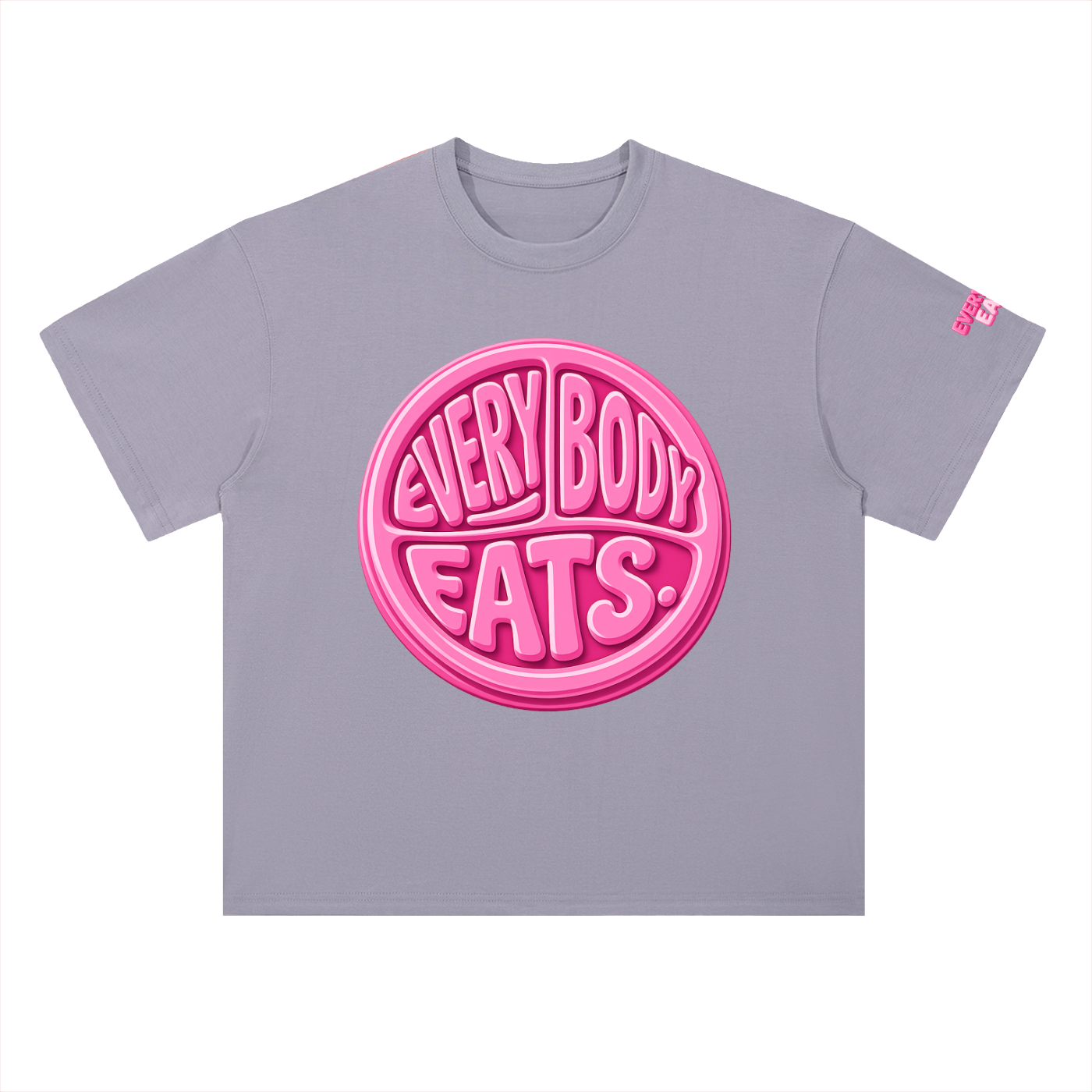 EVERYBODY EATS: BUBBLEGUM - Heavyweight Drop Shoulder Cotton T-Shirt