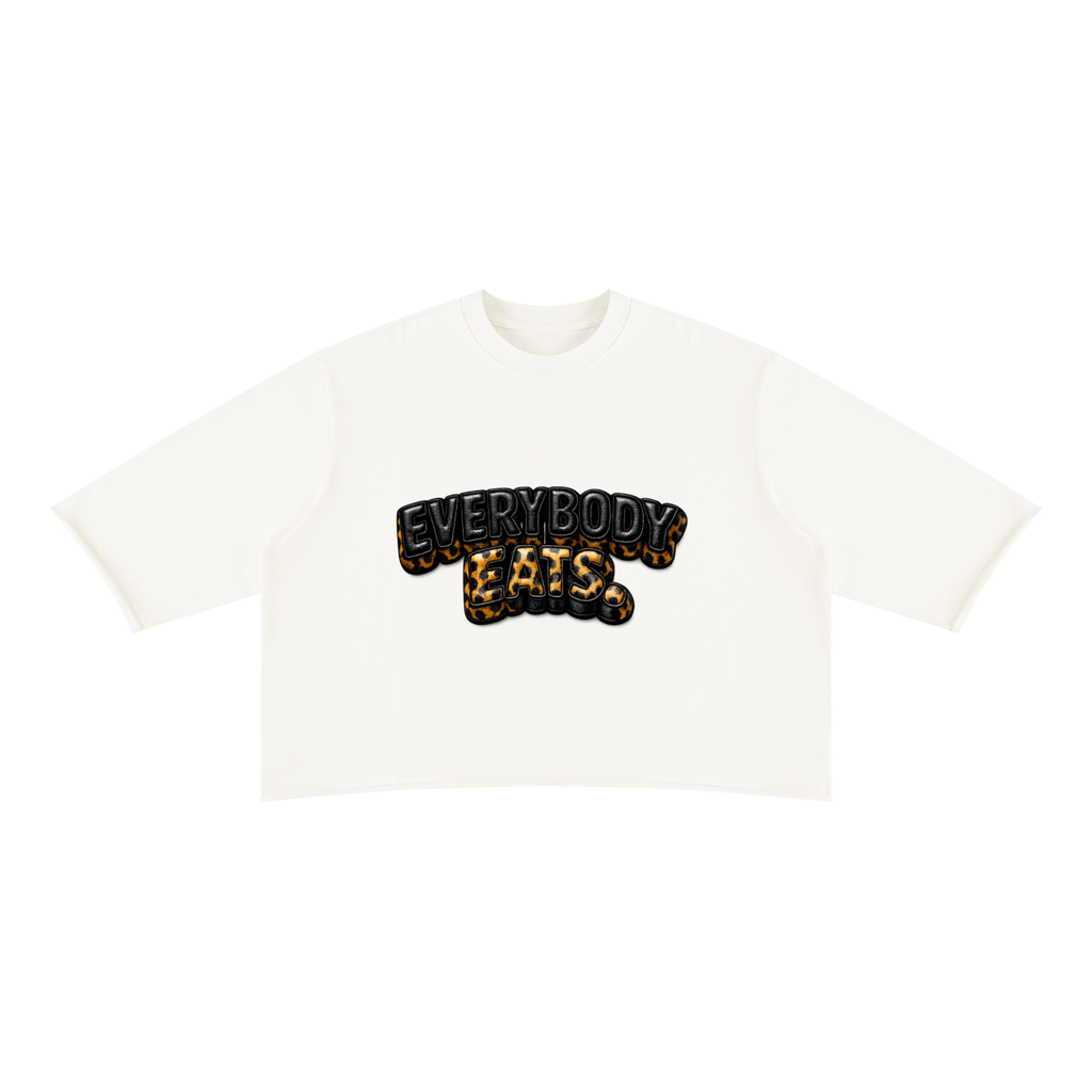 EVERYBODY EATS: CHEETAH - Unisex Mineral Wash Raw Hem Boxy T-Shirt
