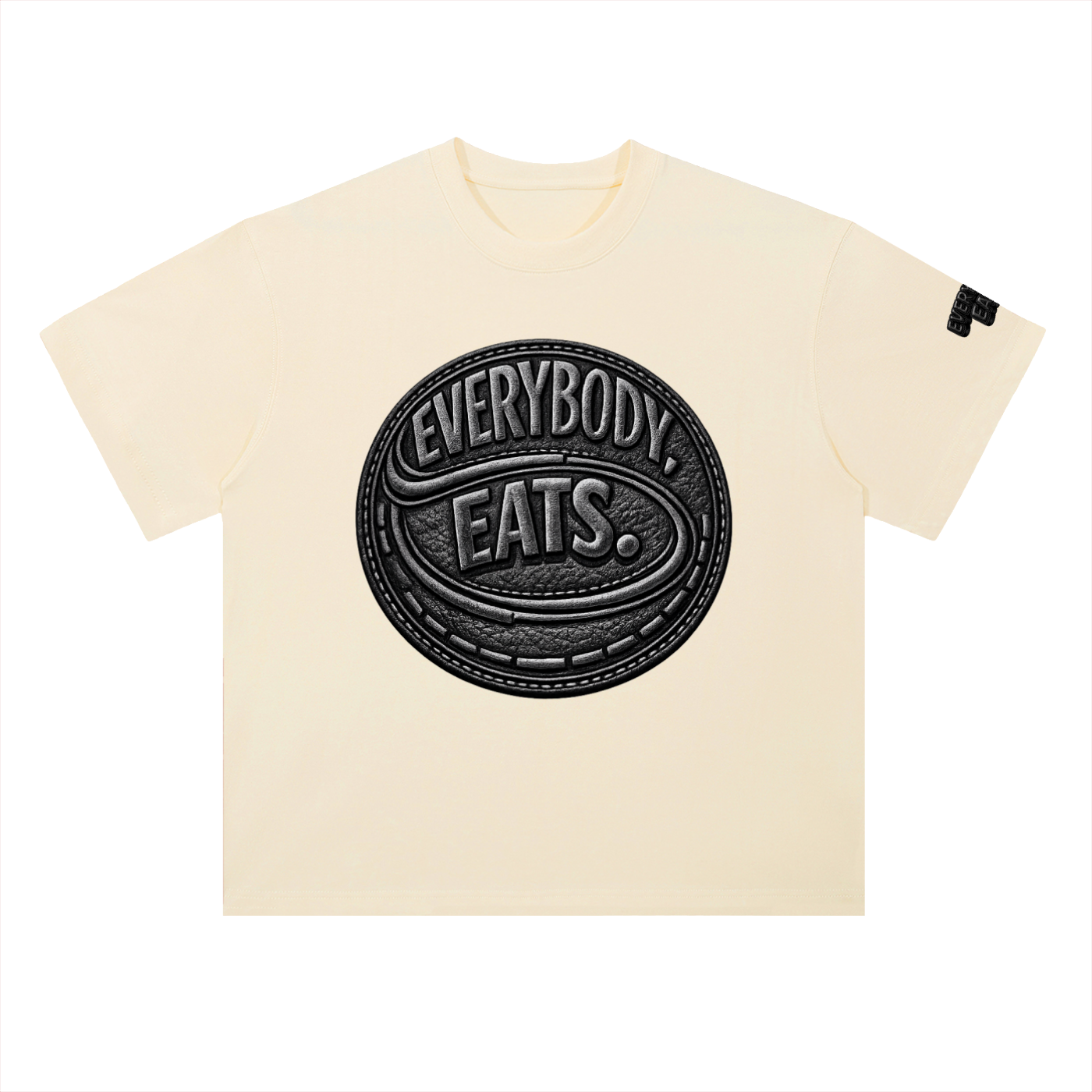EVERYBODY EATS: LEATHER - Heavyweight Drop Shoulder Cotton T-Shirt