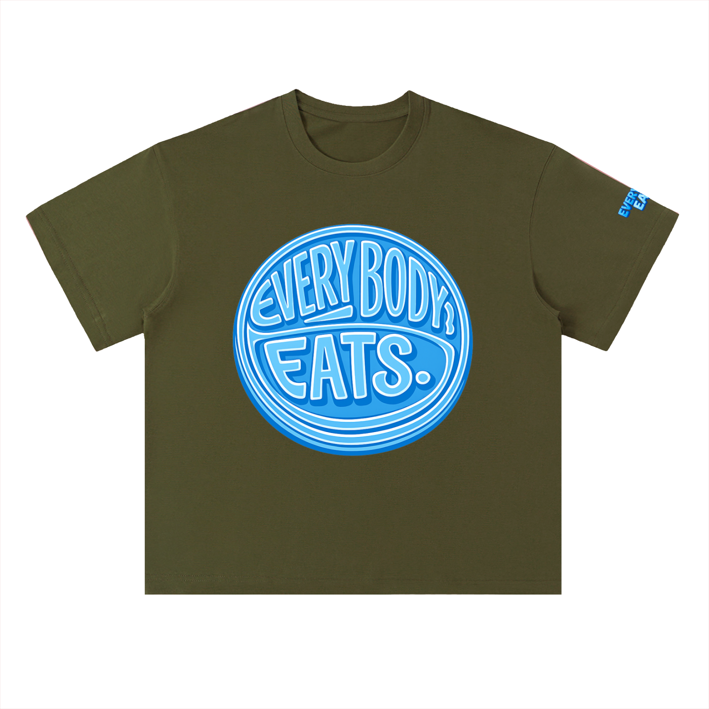 EVERYBODY EATS: BLUE SKY - Heavyweight Drop Shoulder Cotton T-Shirt