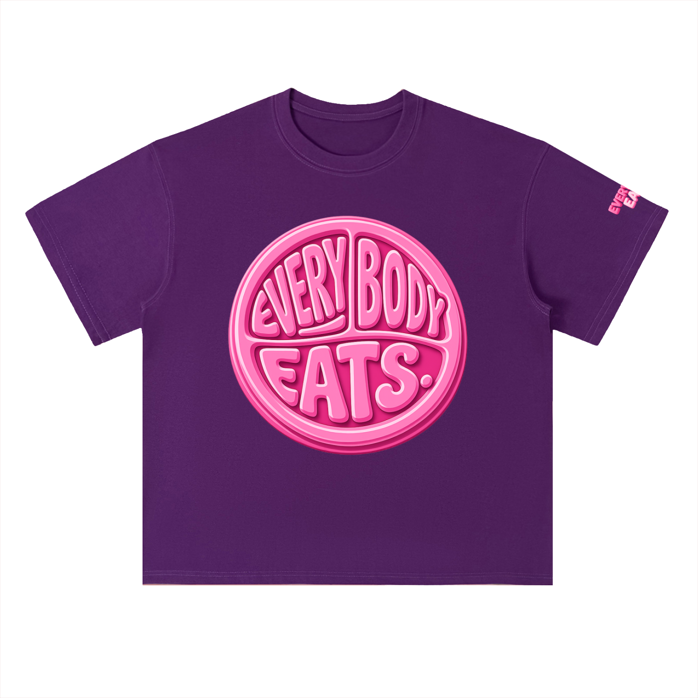 EVERYBODY EATS: BUBBLEGUM - Heavyweight Drop Shoulder Cotton T-Shirt