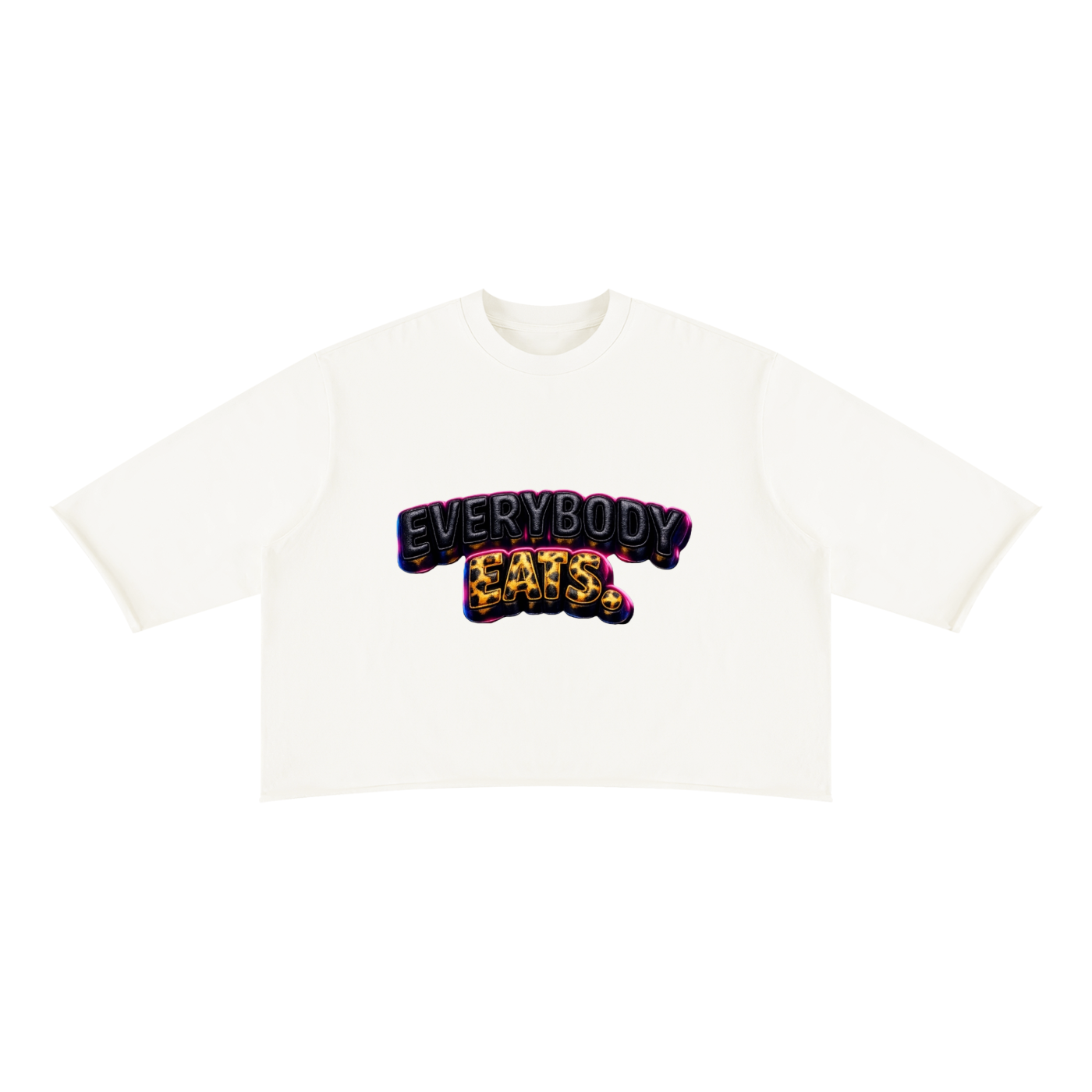 EVERYBODY EATS: LED - Unisex Mineral Wash Raw Hem Boxy T-Shirt
