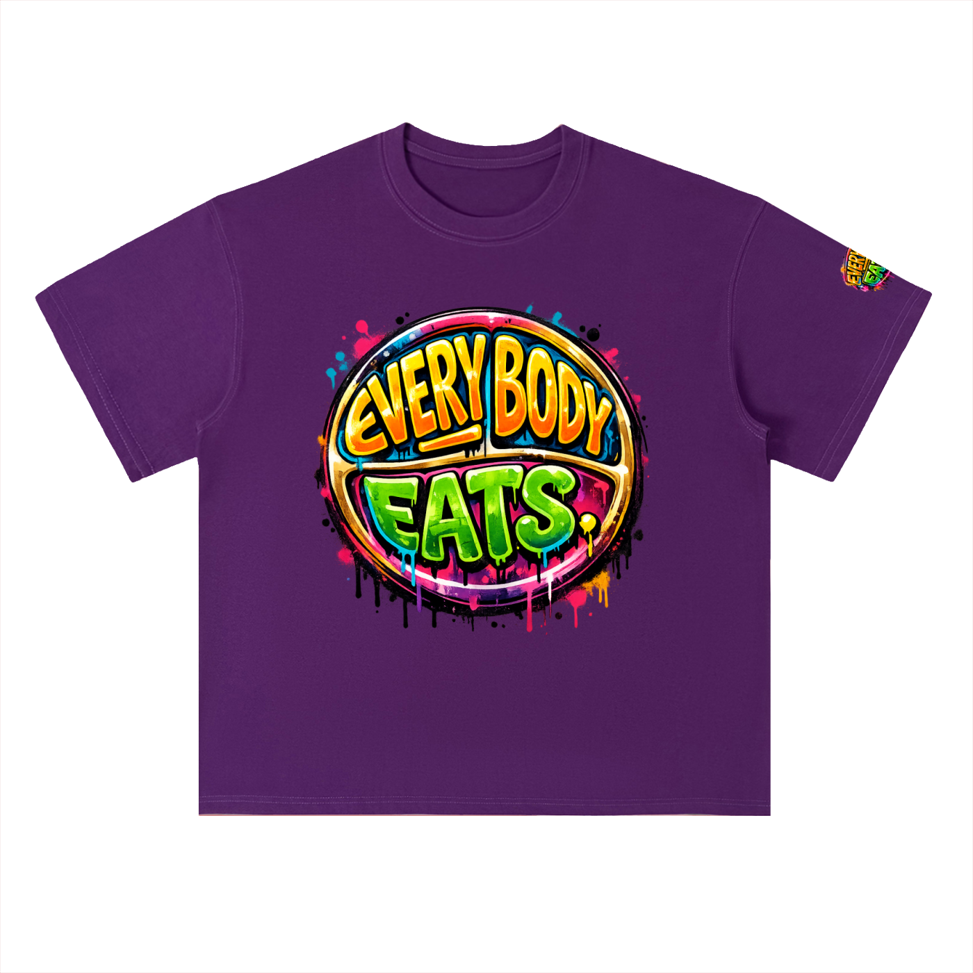 EVERYBODY EATS: PAINT - Heavyweight Drop Shoulder Cotton T-Shirt
