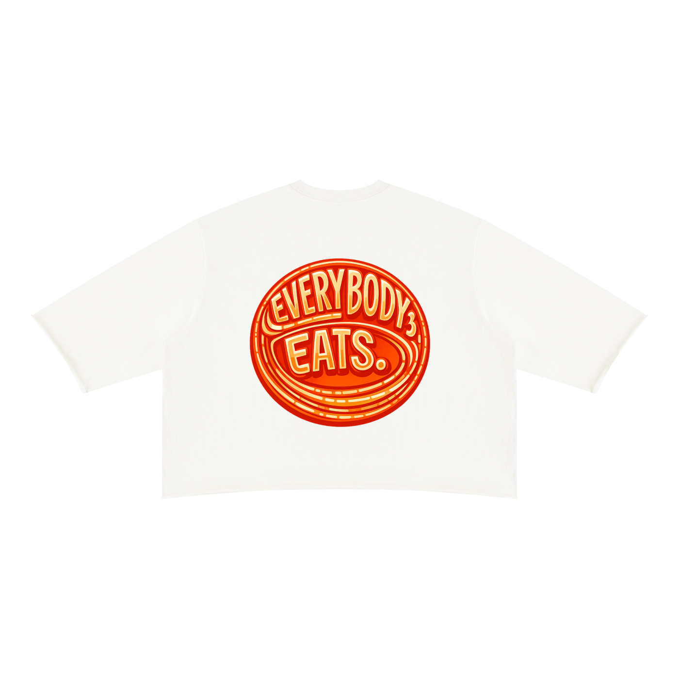 EVERYBODY EATS: ORANGE JUBILEE - Unisex Mineral Wash Raw Hem Boxy T-Shirt