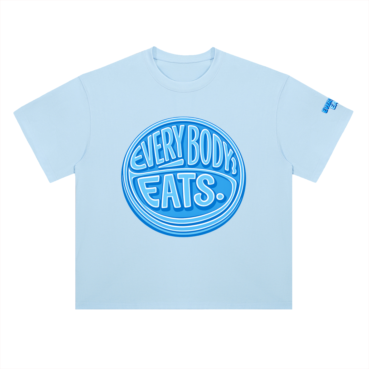 EVERYBODY EATS: BLUE SKY - Heavyweight Drop Shoulder Cotton T-Shirt