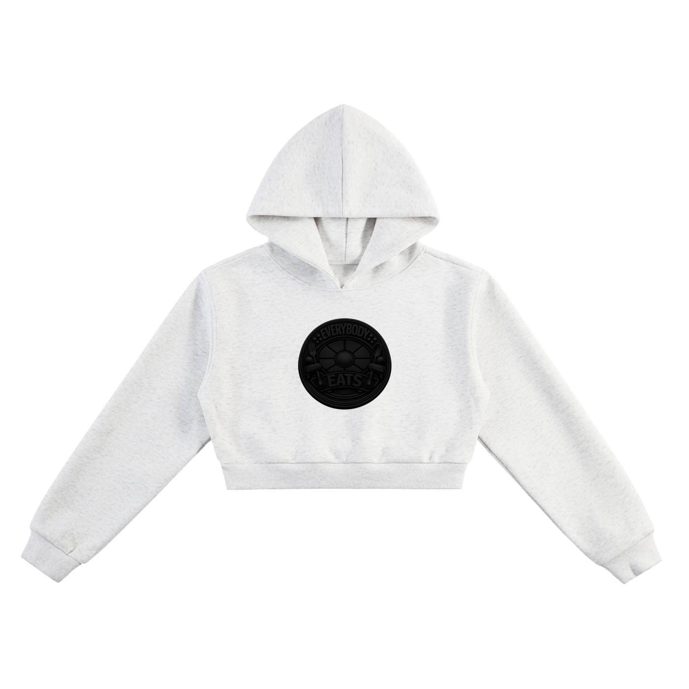 EVERYBODY EATS: TABLE MANNERS | VANTA BLACK - Essential Cropped Hoodie