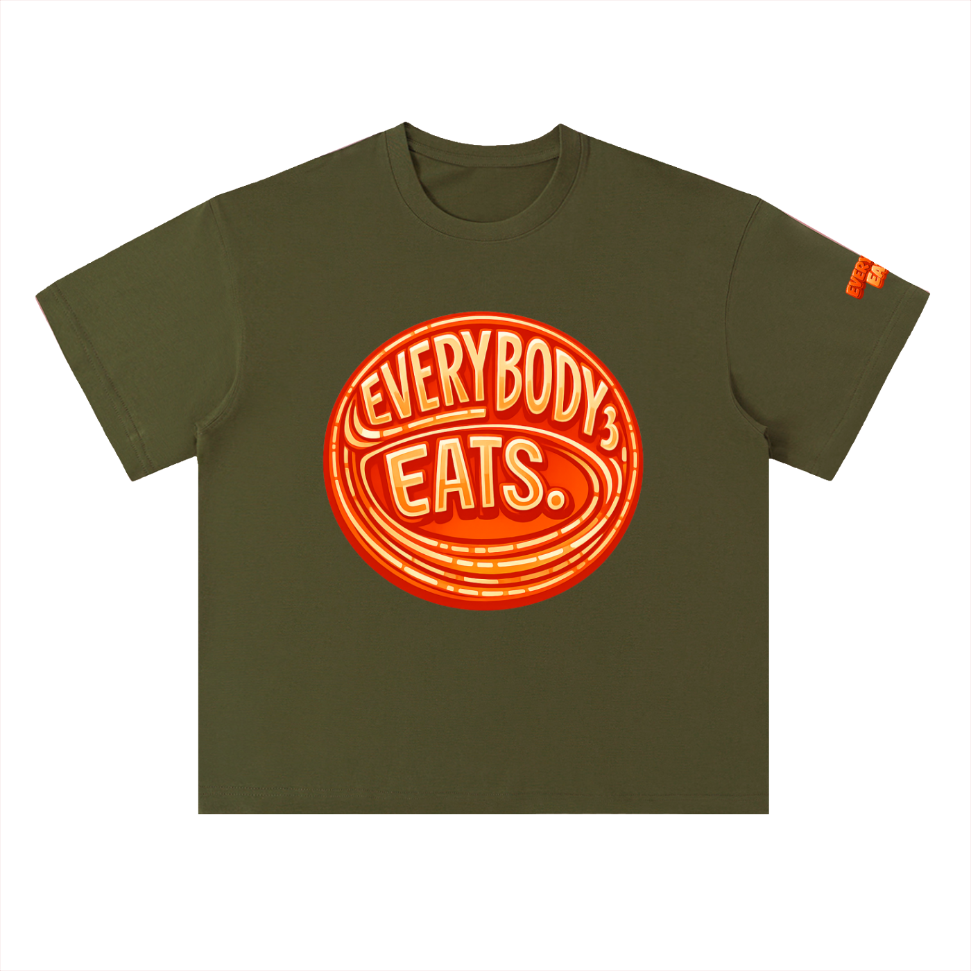 EVERYBODY EATS: ORANGE JUBILEE - Heavyweight Drop Shoulder Cotton T-Shirt