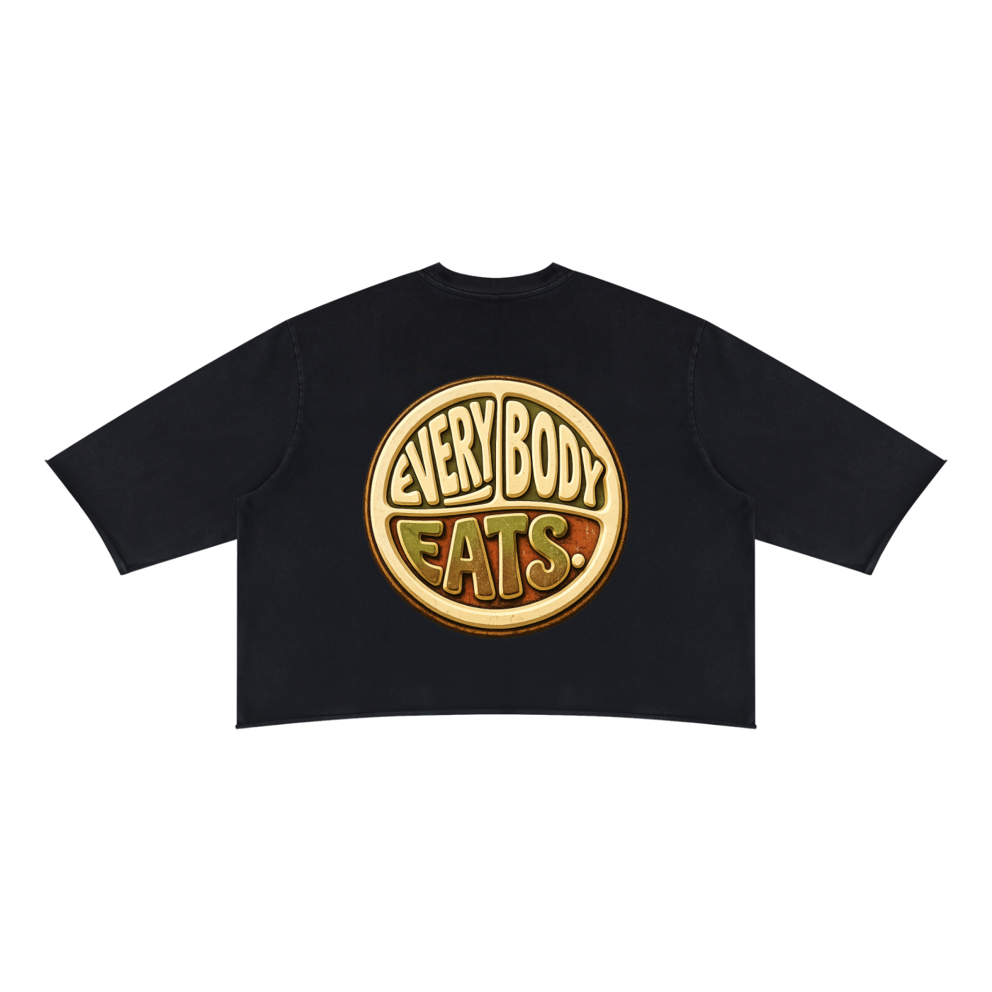 EVERYBODY EATS: PATINA - Unisex Mineral Wash Raw Hem Boxy T-Shirt