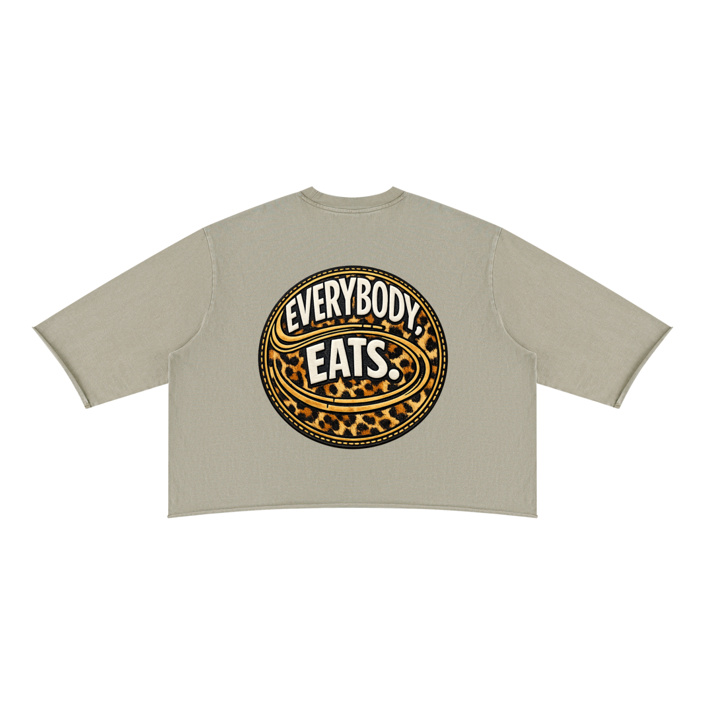 EVERYBODY EATS: CHEETAH - Unisex Mineral Wash Raw Hem Boxy T-Shirt