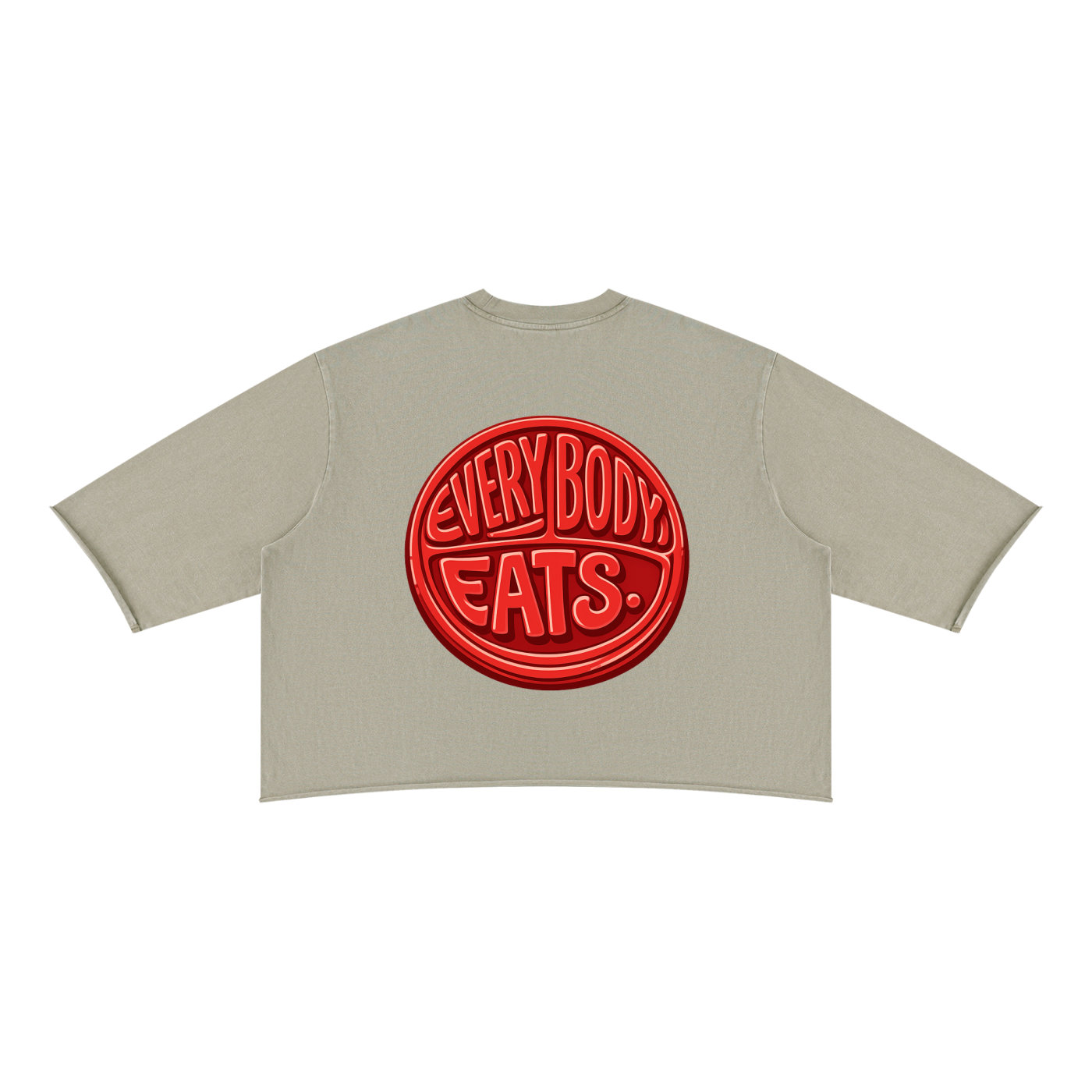 EVERYBODY EATS: WILD CHERRY - Unisex Mineral Wash Raw Hem Boxy T-Shirt