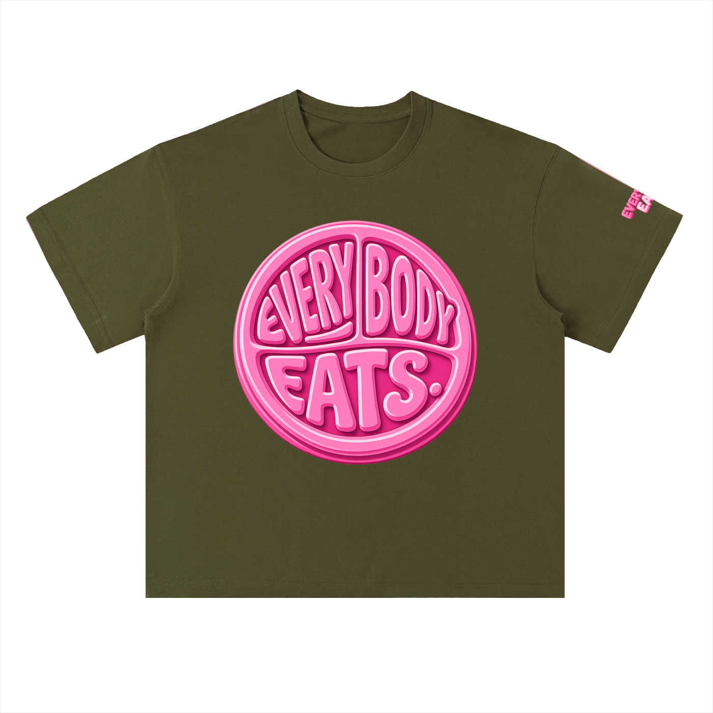 EVERYBODY EATS: BUBBLEGUM - Heavyweight Drop Shoulder Cotton T-Shirt