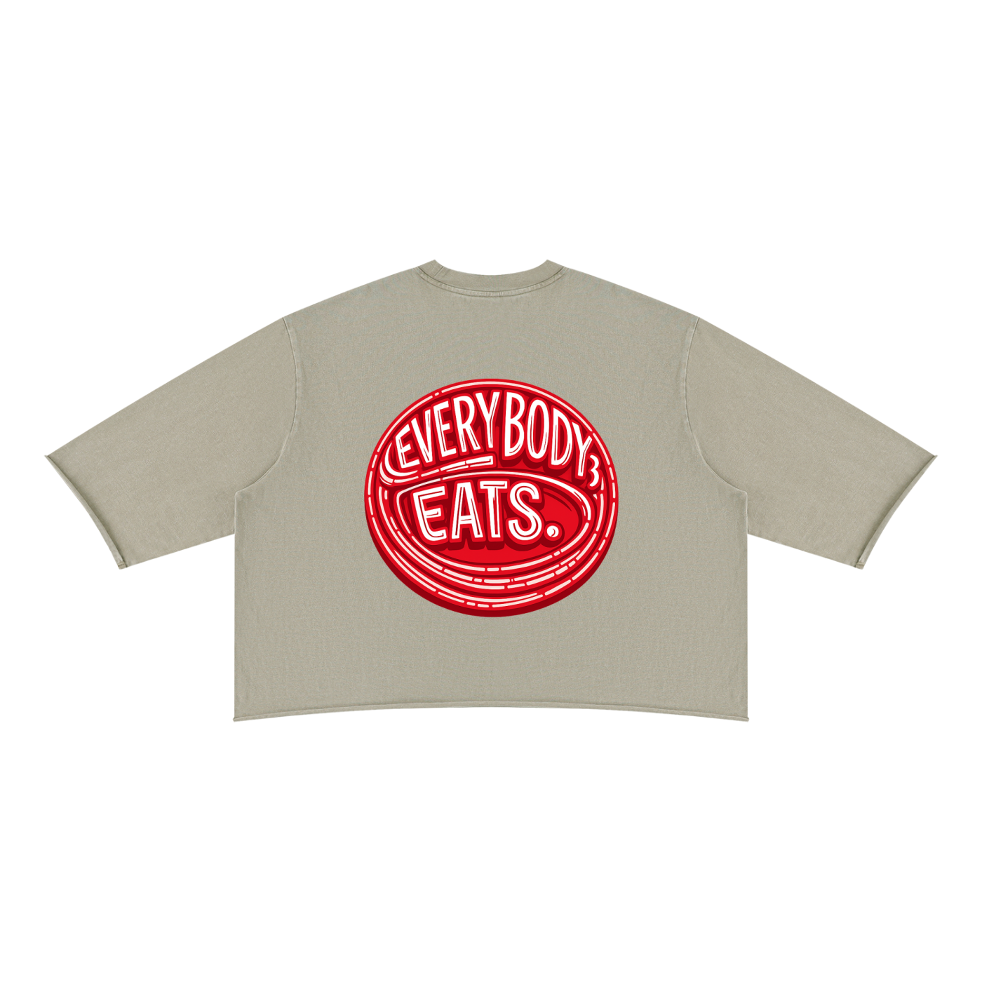 EVERYBODY EATS: MARASCHINO - Unisex Mineral Wash Raw Hem Boxy T-Shirt