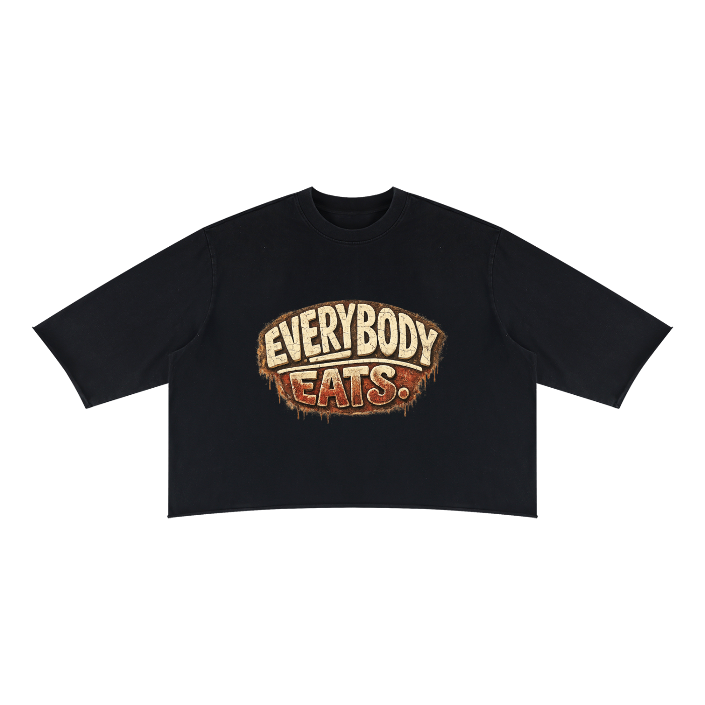 EVERYBODY EATS: DIRT - Unisex Mineral Wash Raw Hem Boxy T-Shirt